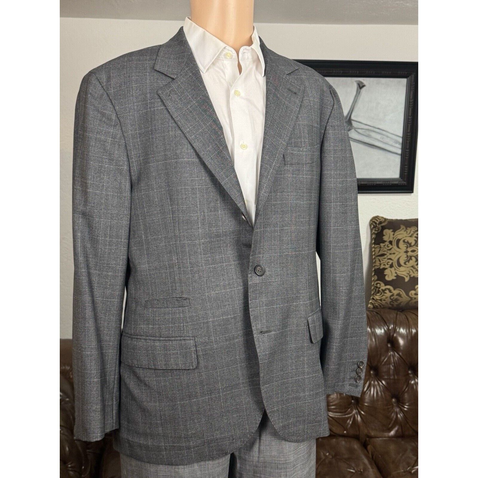 Brunello Cucinelli Brunello Cucinelli Blazer Jacket Glen Plaid Wool 52/42 Size 42R - 15 Thumbnail
