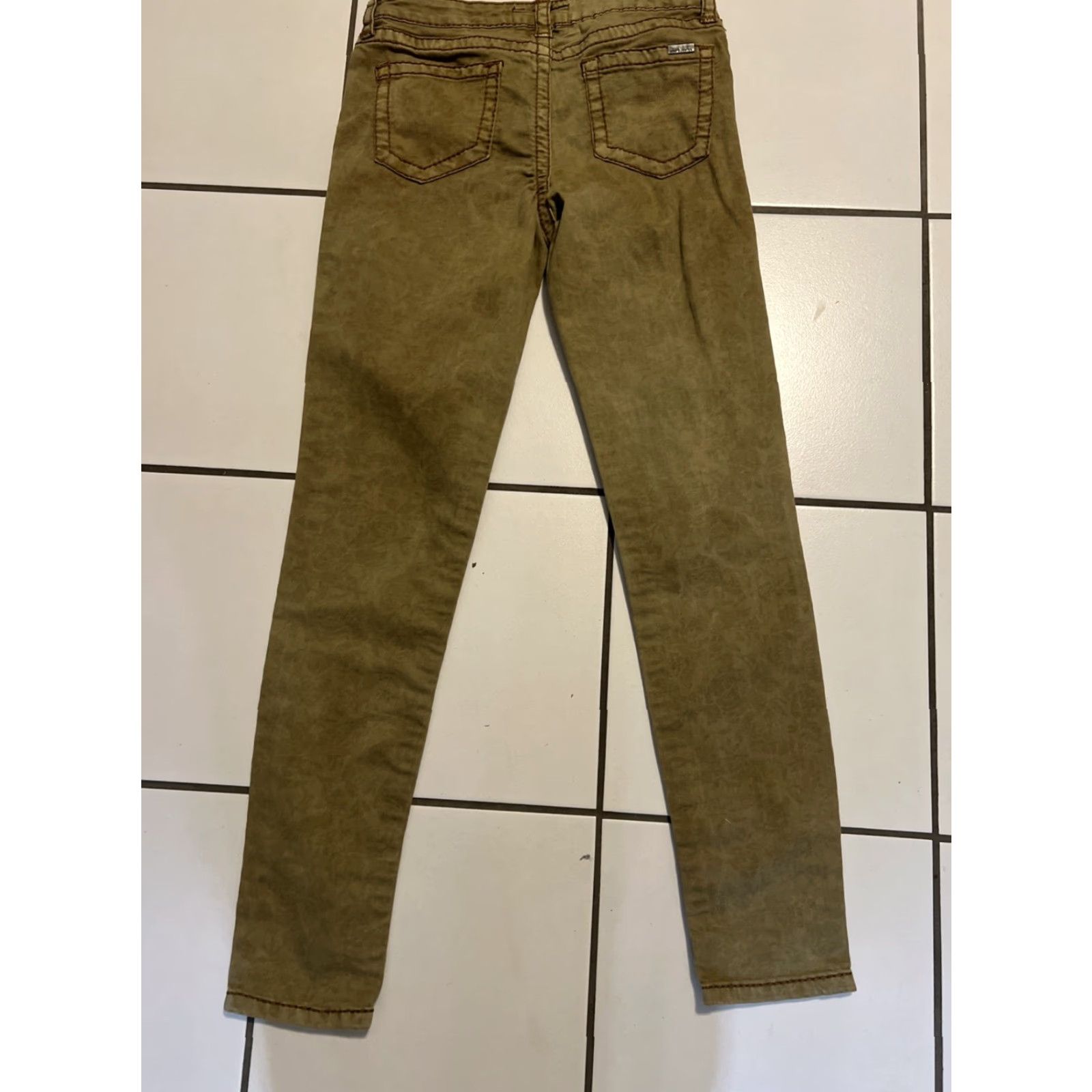 Joyrich Dear John Jeans Women’s 28 Khaki Skinny Comfort Corduroy Flat Front 90s City Casual Workwear Pants Size 28" / US 6 / IT 42 - 2 Thumbnail
