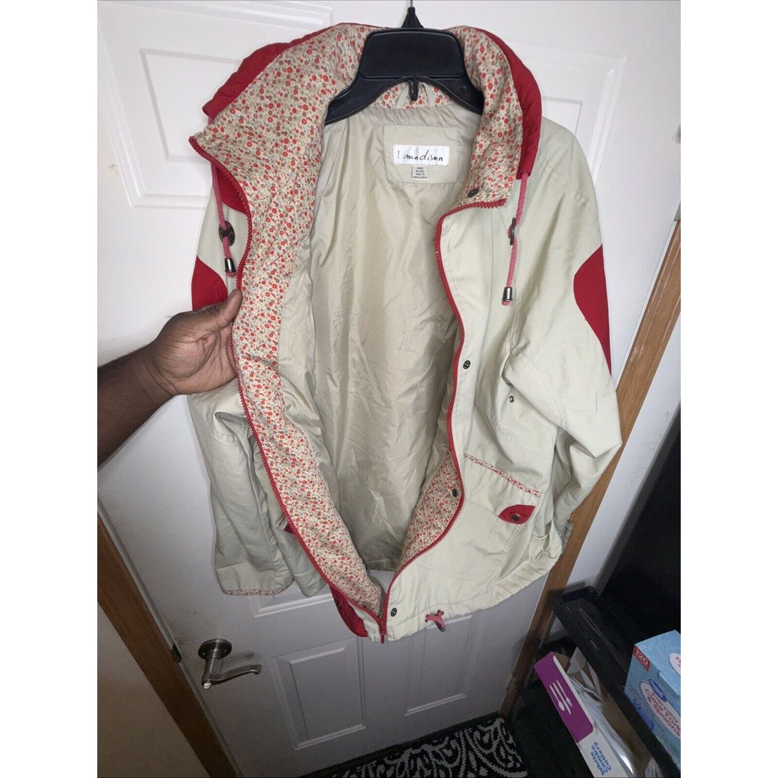 1 Madison 1 Madison Parka Jacket Coat Womens Large Beige Windbreaker Size L / US 10 / IT 46 - 11 Thumbnail