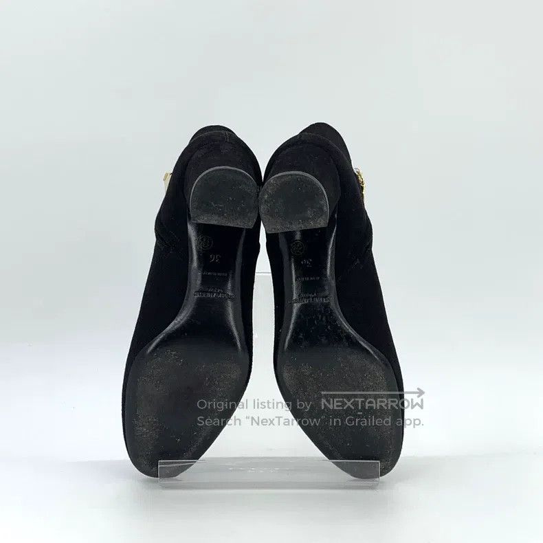 Saint Laurent Paris Saint Laurent Paris Black Logo Gold Mark Round Toe Chunky Size US 5.5 / IT 35.5 - 5 Thumbnail