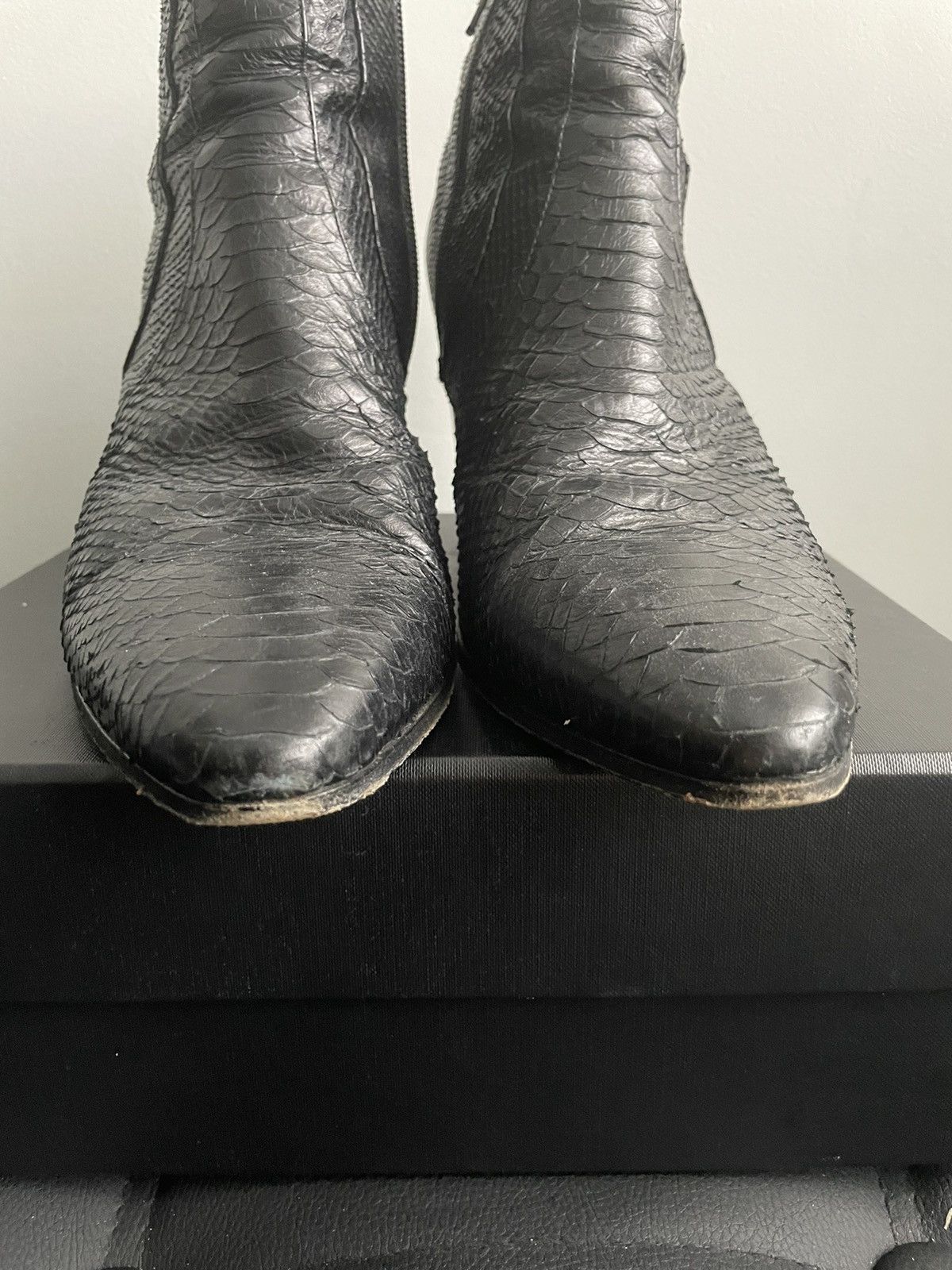 Hedi Slimane × Saint Laurent Paris FW15 Python French 85 Boots Size US 10 / EU 43 - 8 Thumbnail
