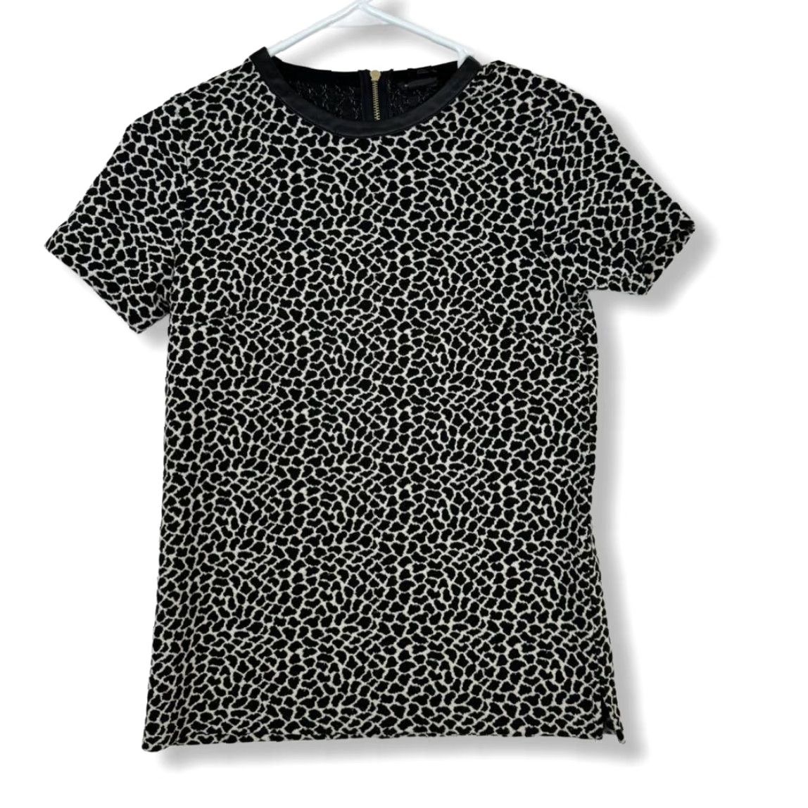 Club Monaco Club Monaco Blouse Women’s XS Black & White Short Sleeve Round Neck Pullover Top Size XS / US 0-2 / IT 36-38 - 2 Thumbnail