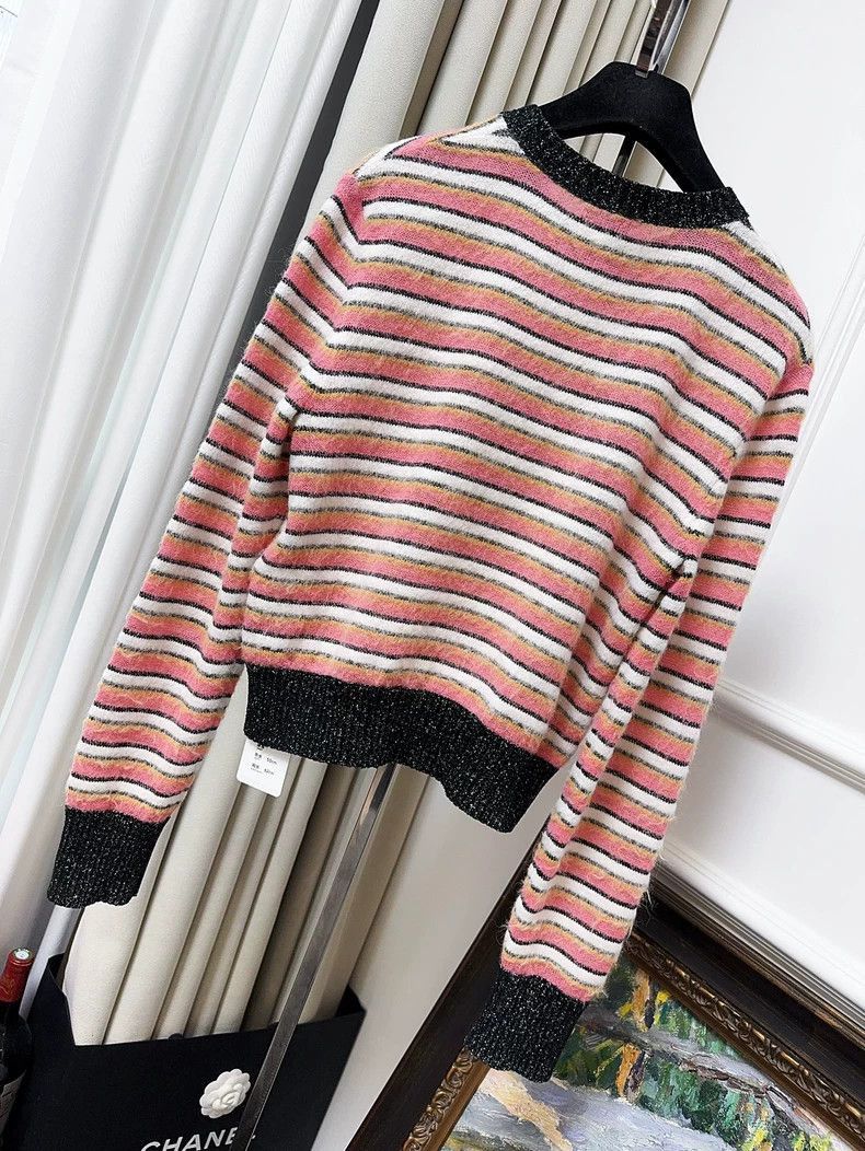 Chanel Chanel 22A Striped Fringe Knit Sweater Size M / US 6-8 / IT 42-44 - 2 Thumbnail