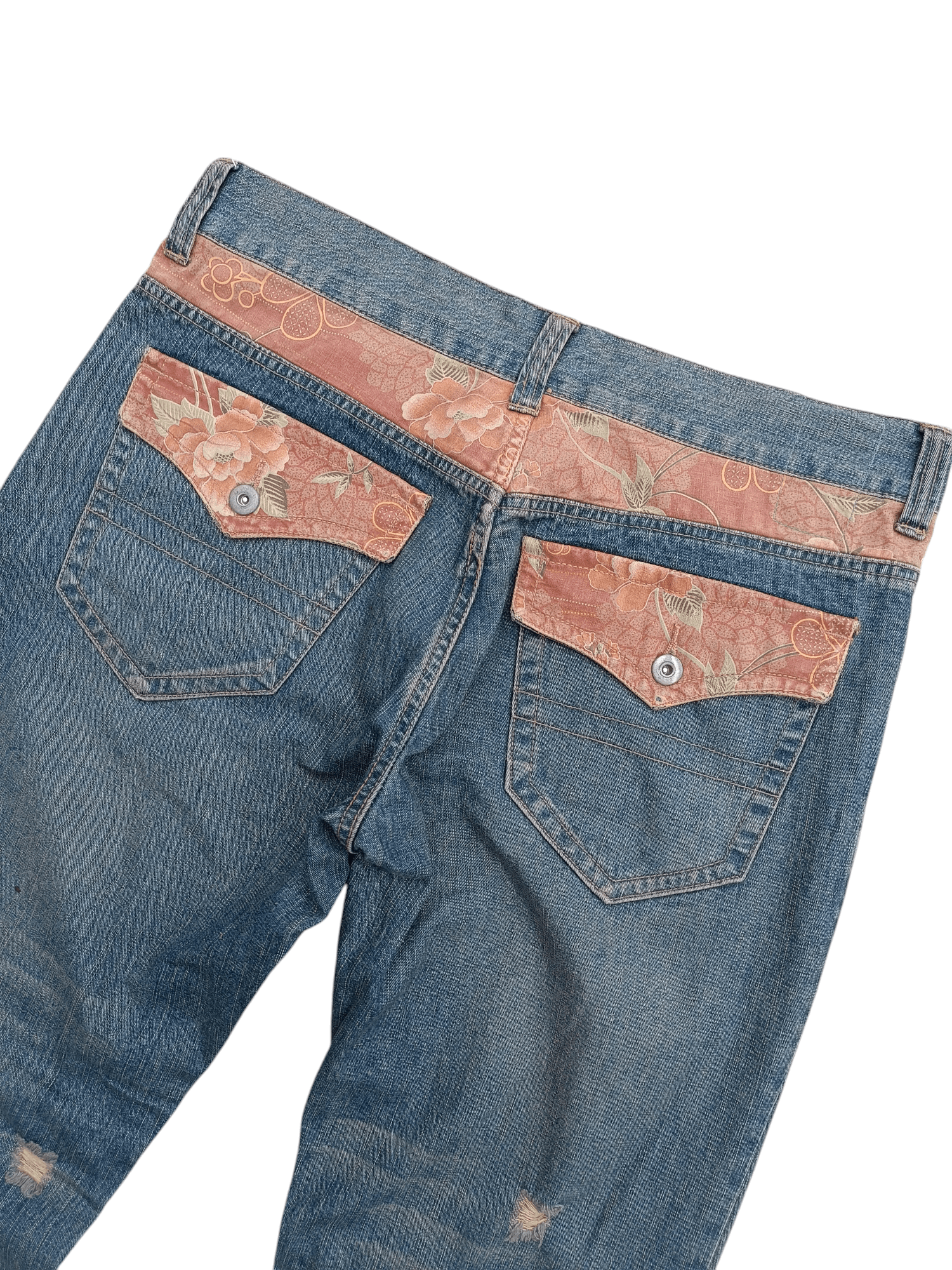 Japanese Brand FLARE JEANS JUNGLE STORM BLUE FADED DISTRESSED DENIM PANTS Size US 30 / EU 46 - 18 Thumbnail