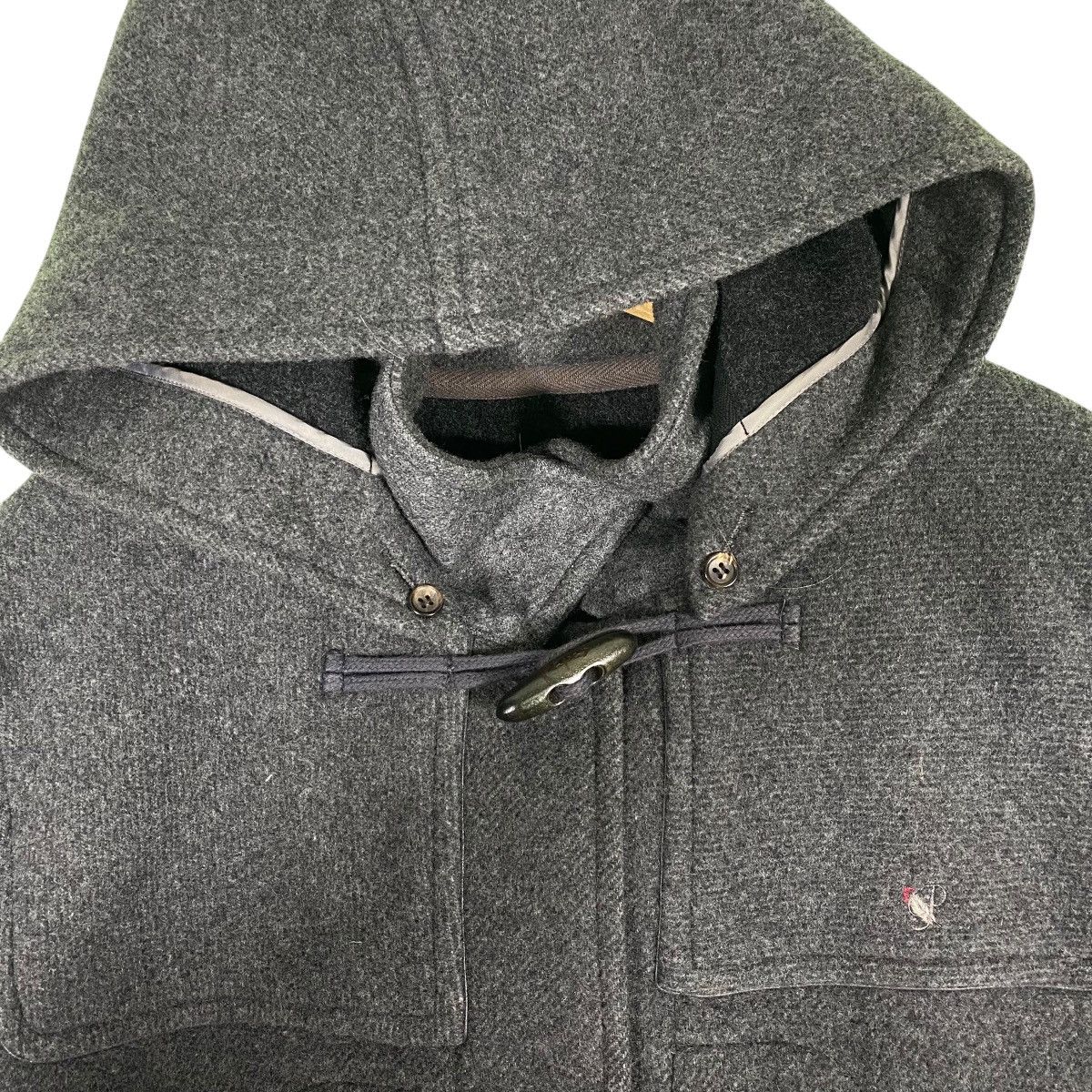 Japanese Brand Vintage Papas Duffle Coat Wool Hoodie Toggle Button Jacket Size US L / EU 52-54 / 3 - 5 Thumbnail
