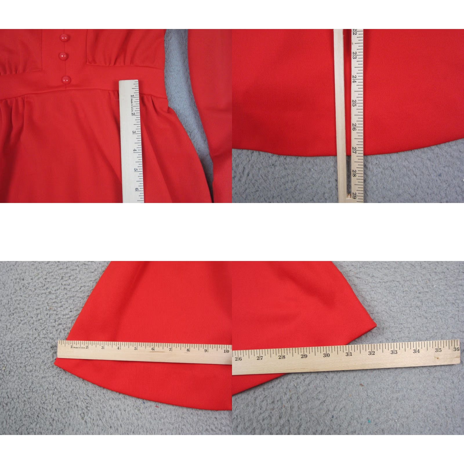 Vintage VINTAGE Butte Knit Mod Dress Womens XS Red A-Line 60s 70s Knit Midi V-Neck 3/4 Sleeve Retro Size XS / US 0-2 / IT 36-38 - 8 Thumbnail