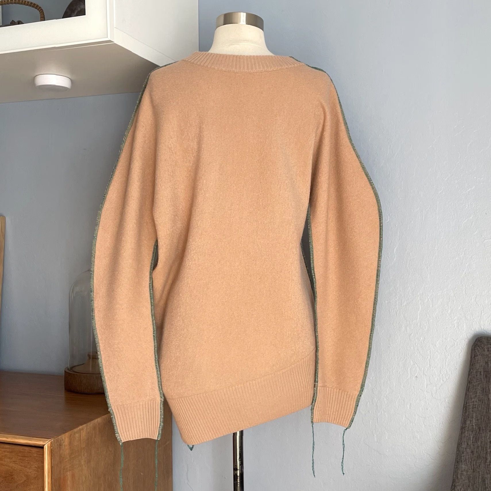 Vintage JNBY Sweater Women 100% Merino Wool Asymmetrical Tan Camel Size M Beige Pullover Wool Womens 100% Merino Wool Size M / US 6-8 / IT 42-44 - 3 Thumbnail
