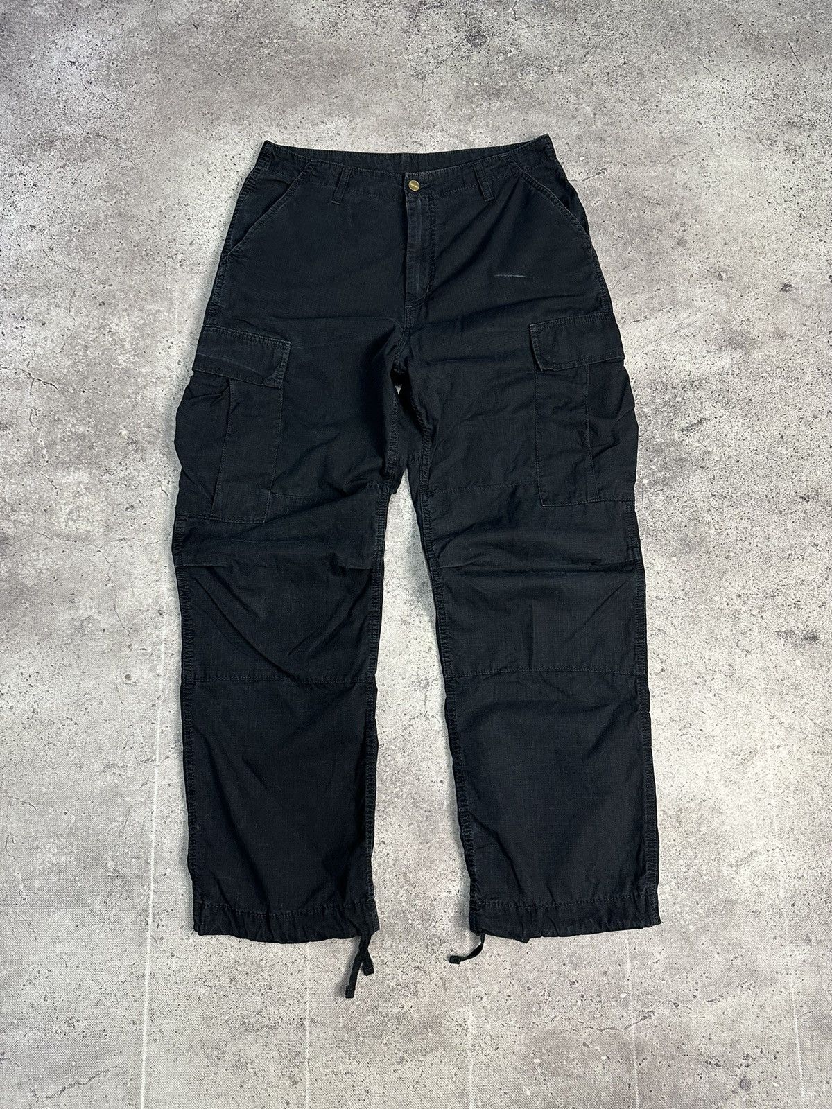 Carhartt × Vintage Vintage Carhartt Cargo Distressed Pants Faded Black Y2K Size US 32 / EU 48 - 4 Thumbnail