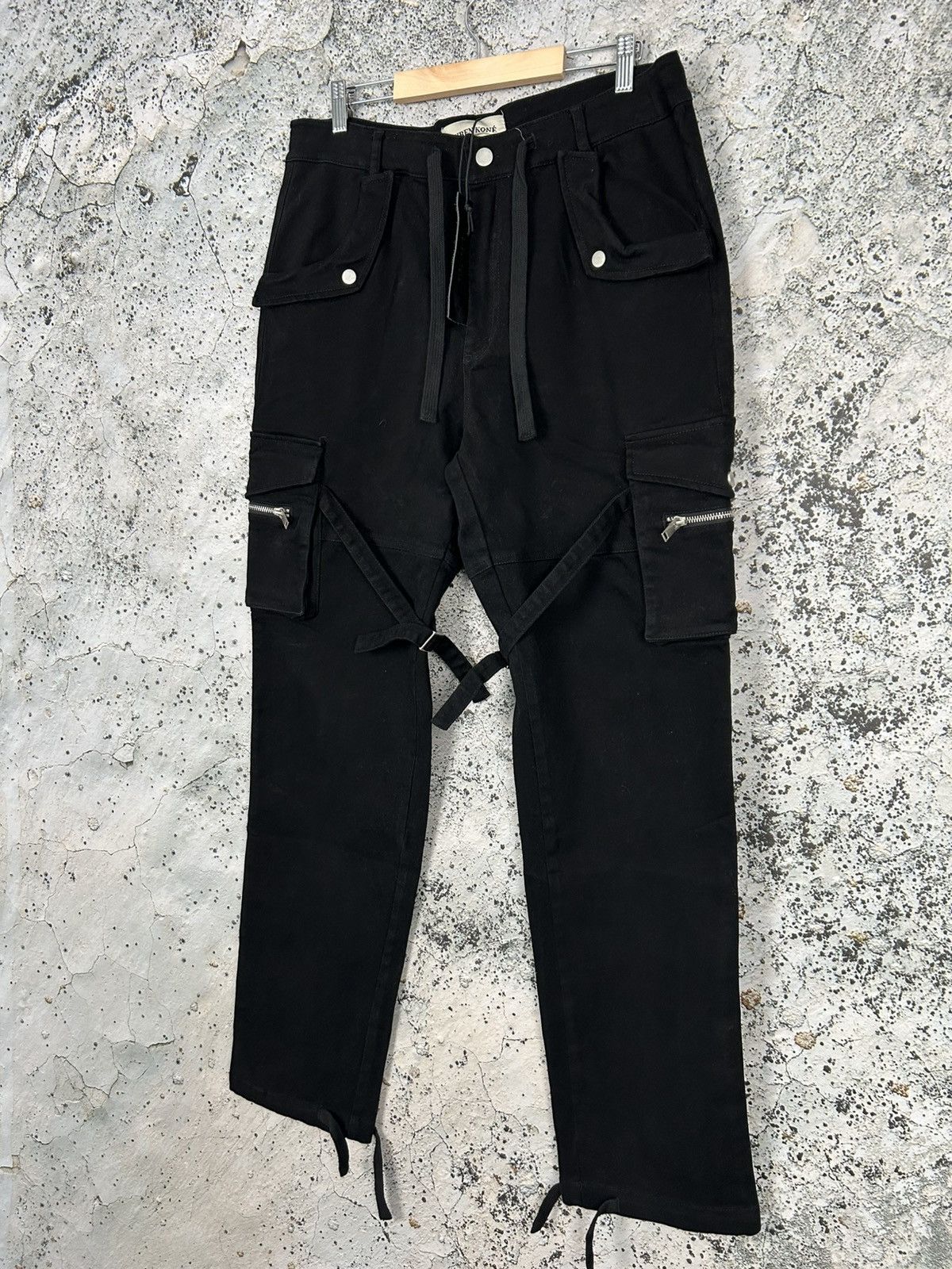 Ruben Kone Ruben Kone Avant Garde Black Cargo Pants Alternative Grunge Size US 36 / EU 52 - 2 Thumbnail