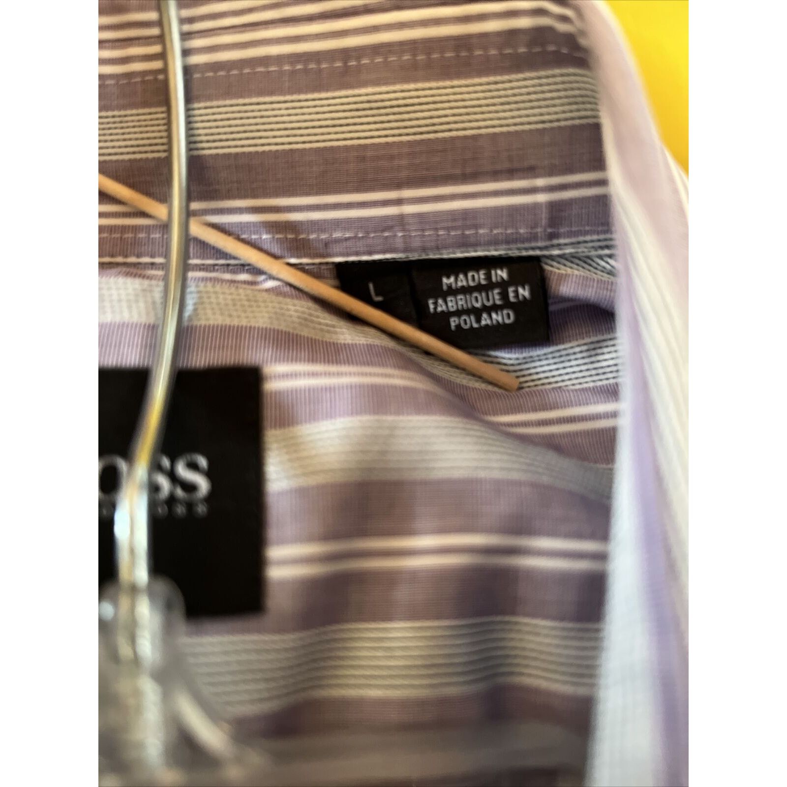 Hugo Boss Hugo Boss Men’s L Purple Striped LS Button Down Cotton Shirt Size US L / EU 52-54 / 3 - 15 Thumbnail