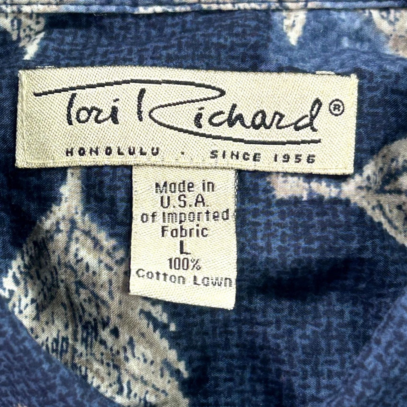 Tori Richard Tori Richard Shirt Mens Large Blue White Floral Hawaiian Cotton Button Up USA Size US L / EU 52-54 / 3 - 4 Thumbnail