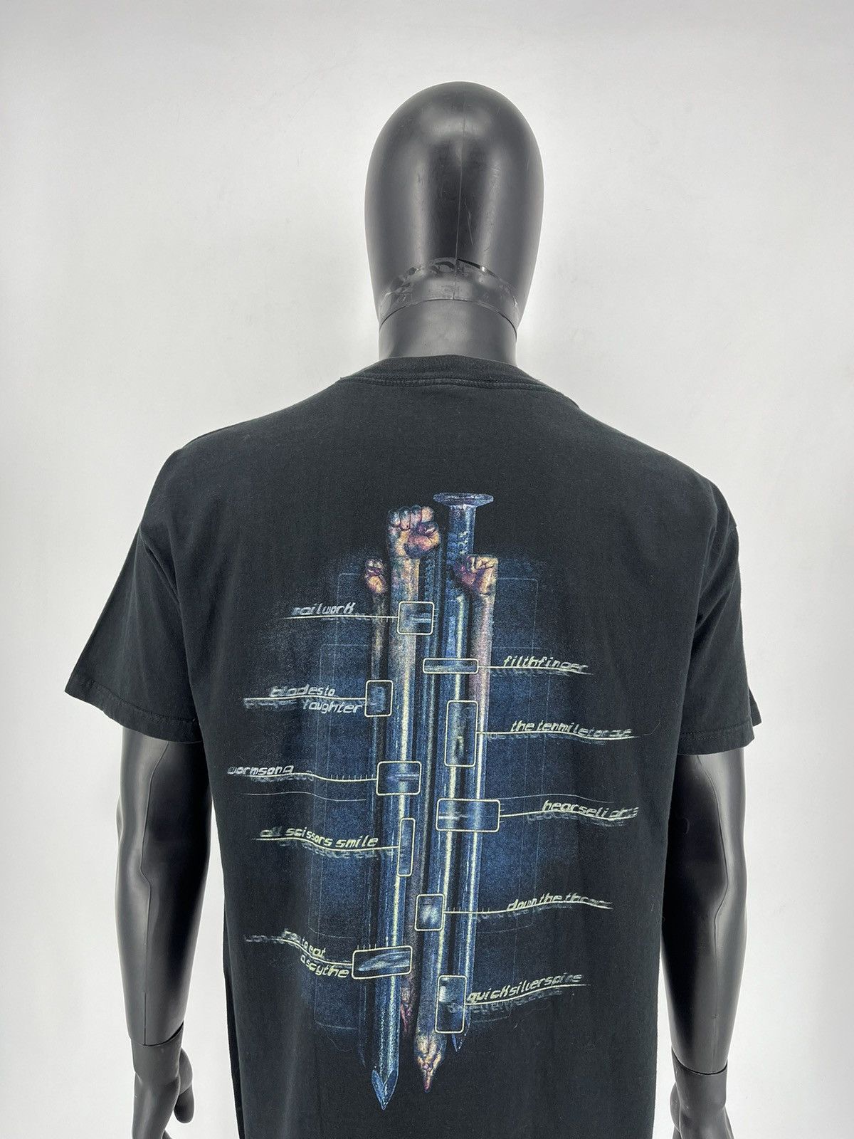 Band Tees × Vintage NIGHT IN GALES T-SHIRT "Nailwork" - absolute rarity, 1999 Size US XL / EU 56 / 4 - 8 Thumbnail