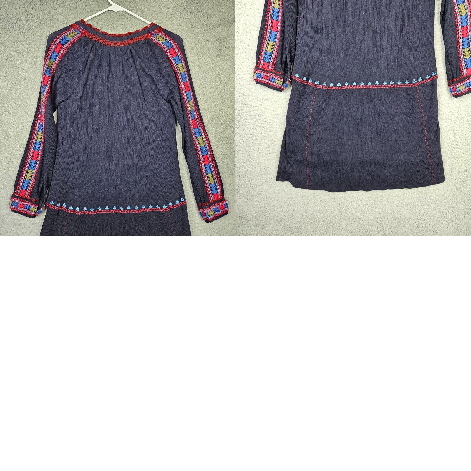 Vintage Roberta Roller Rabbit Women's Navy Long Sleeve Oditi Dress XS Size XS / US 0-2 / IT 36-38 - 8 Thumbnail