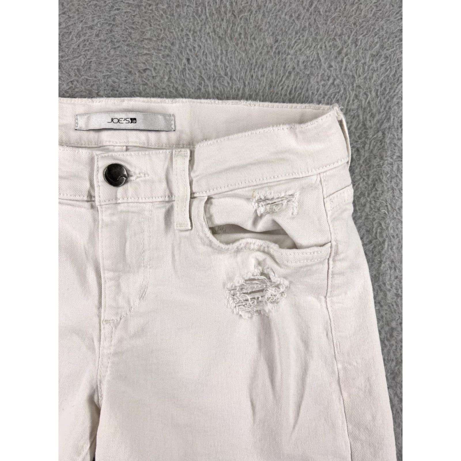 Vintage Joes Jeans Shorts Womens 25 White Distressed Cotton Blend Stretch Pockets 26x4 Size 34" / US 12 / IT 48 - 6 Thumbnail