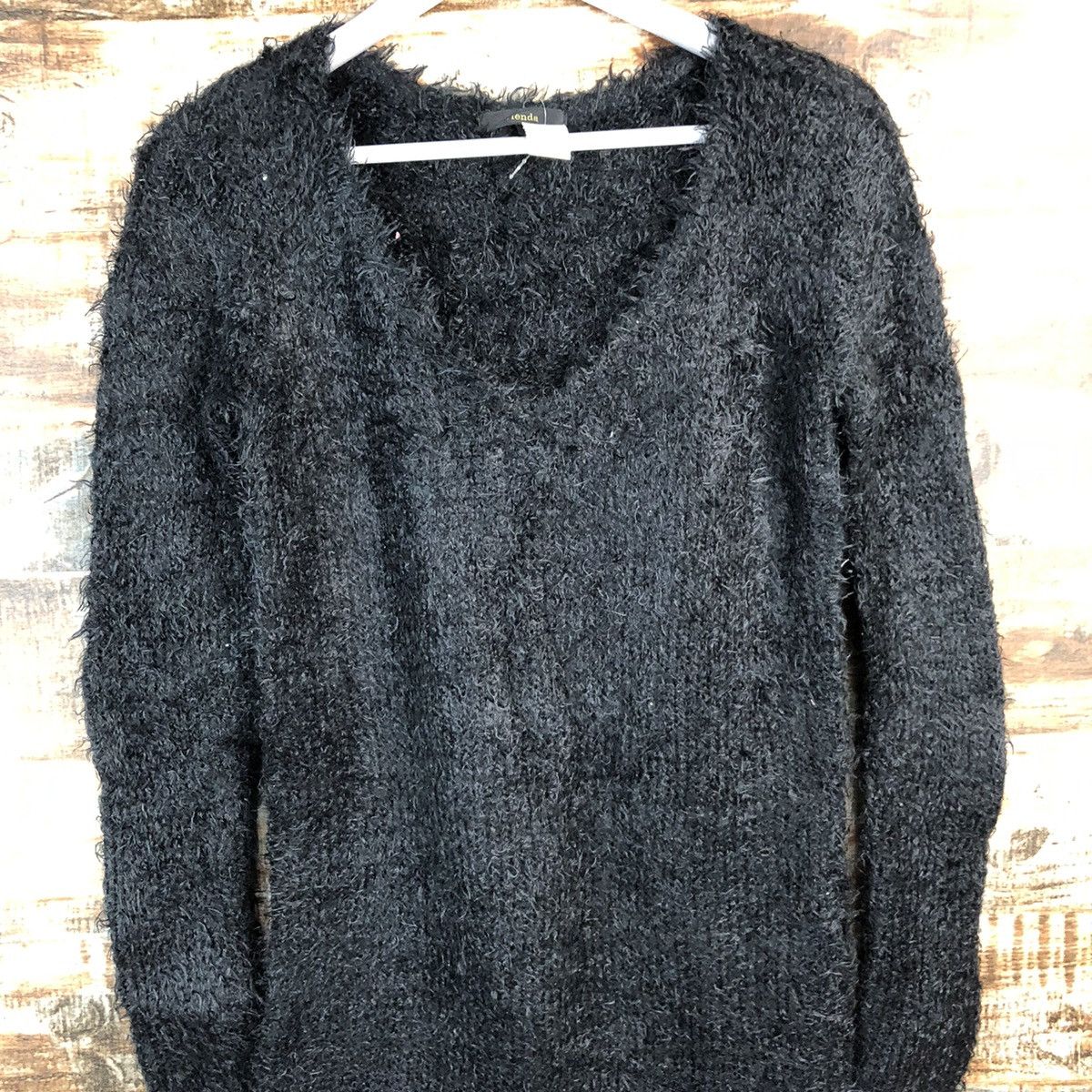 Vintage DL Rienda Black fur shaggy Knitwear #C233 Size M / US 6-8 / IT 42-44 - 5 Thumbnail