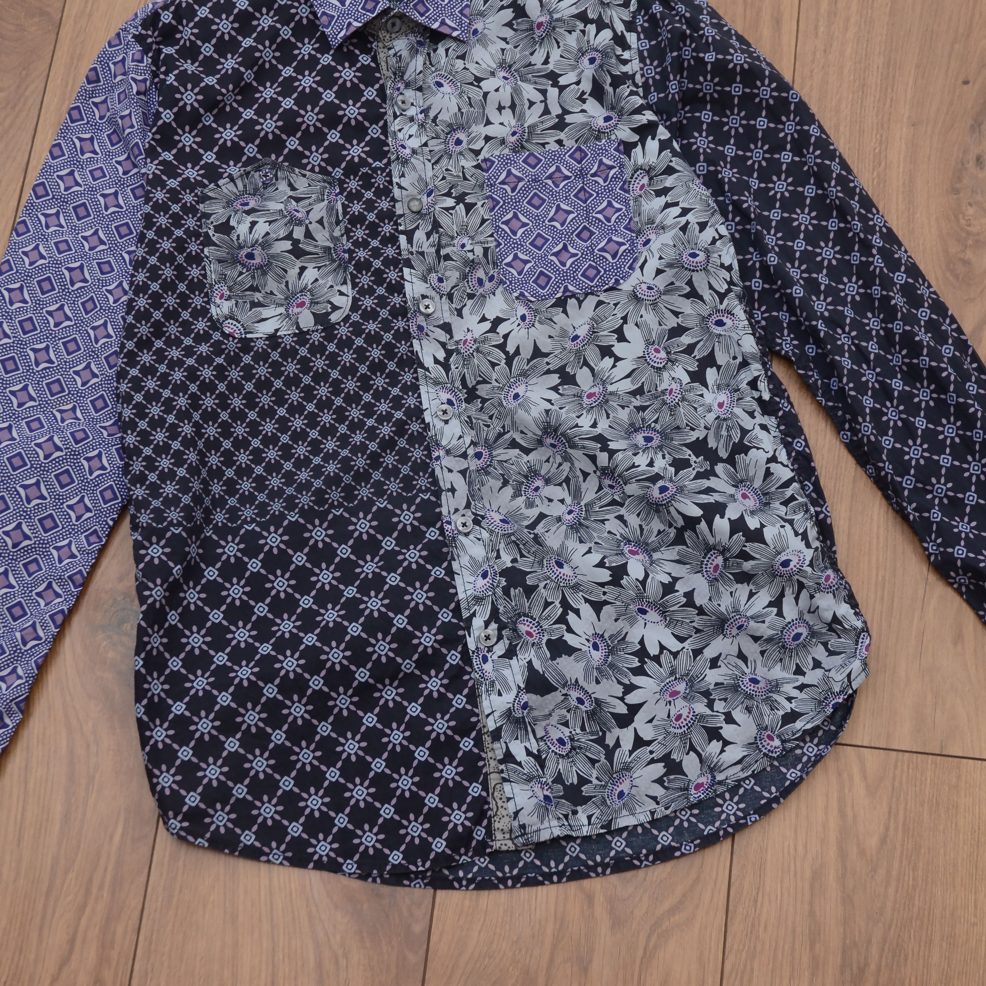 Desigual Desigual Shirt Men Patchwork Shirt Floral Cotton Pocket M Size US S / EU 44-46 / 1 - 7 Thumbnail