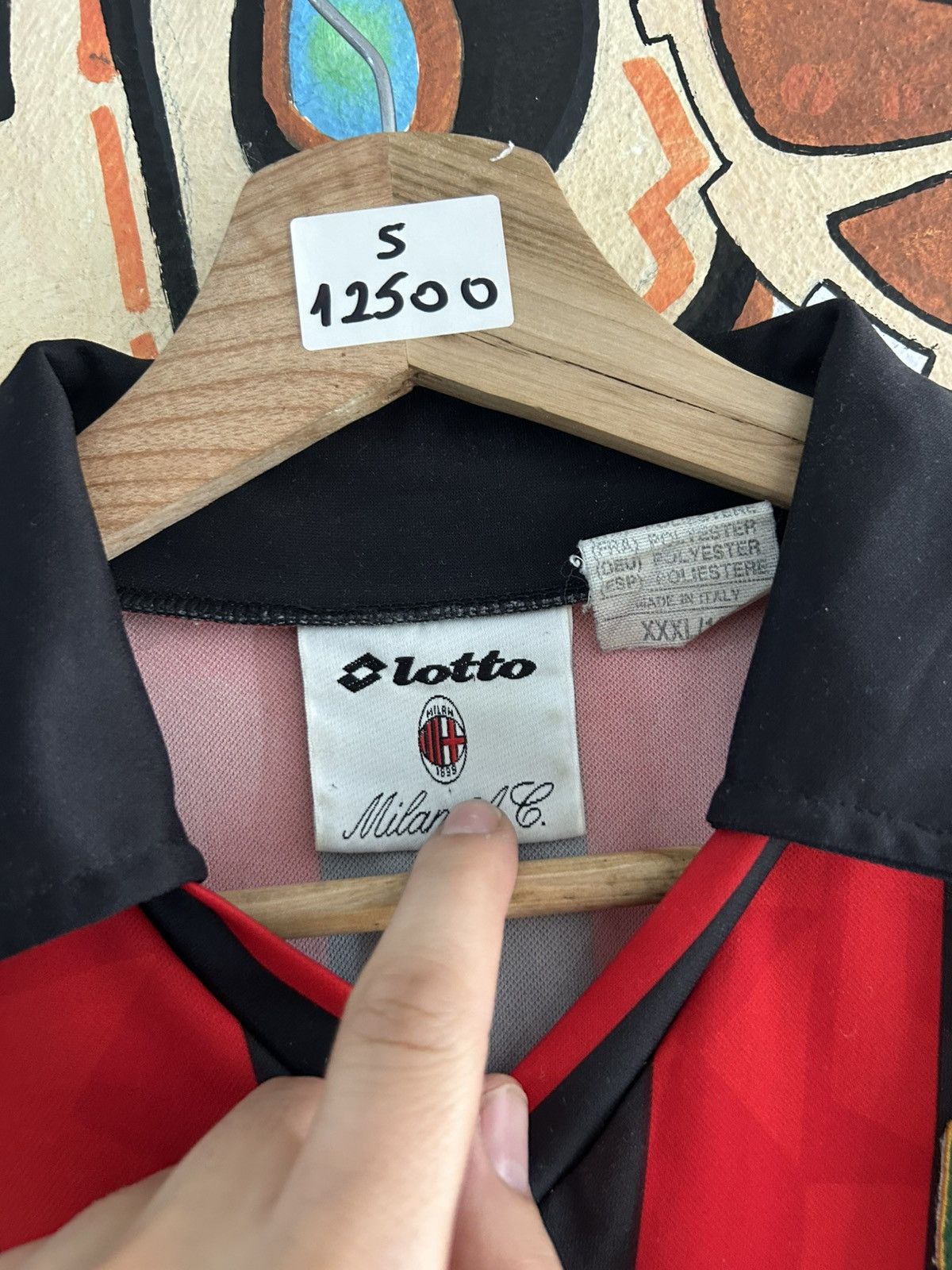 Lotto Sport Milan 1994/96 Home Kit Jersey Size US S / EU 44-46 / 1 - 4 Thumbnail