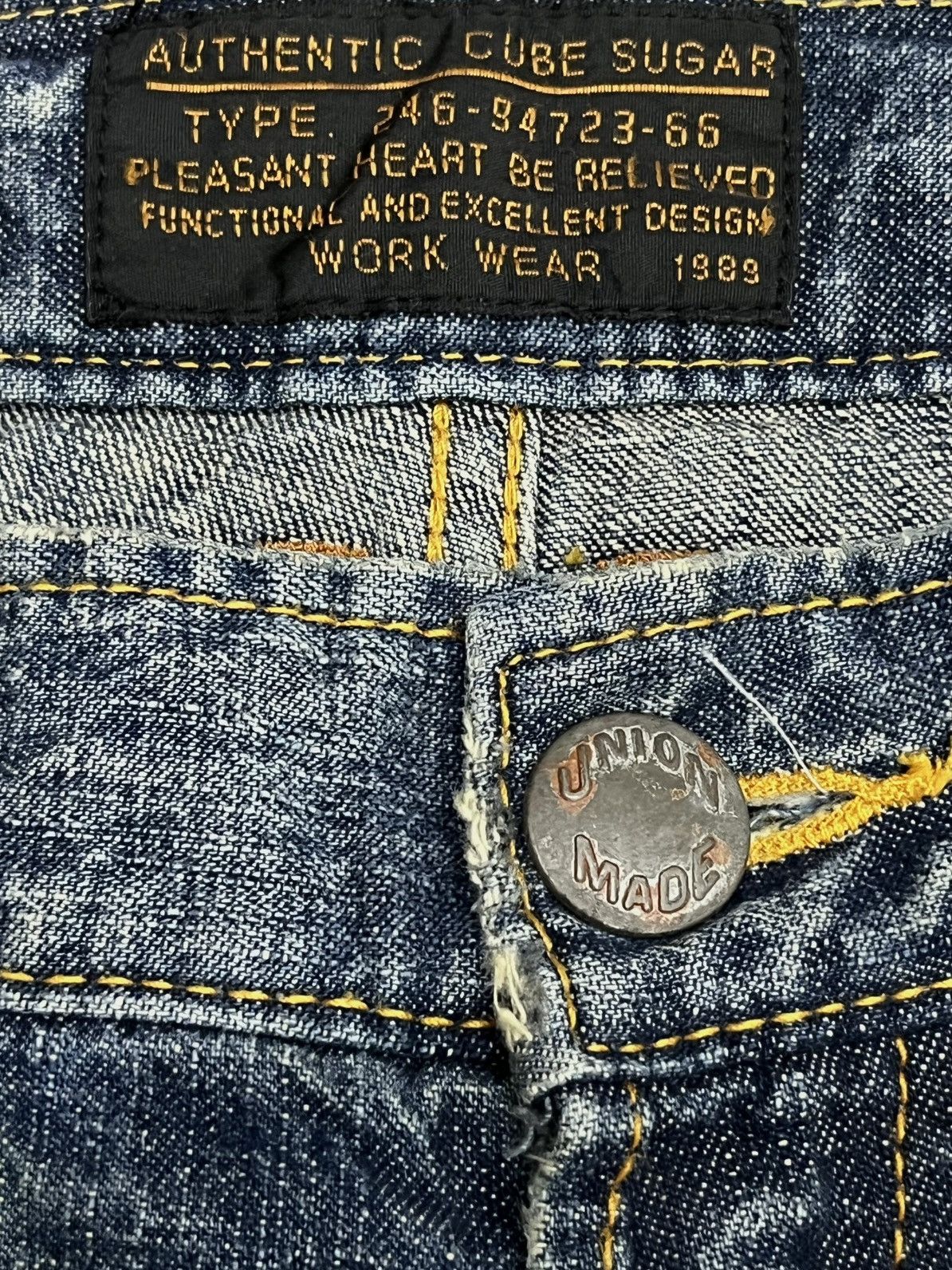 Sugar CUBE SUGAR "Union Made" Distressed Grunge Jeans Size 30" Size US 30 / EU 46 - 8 Thumbnail