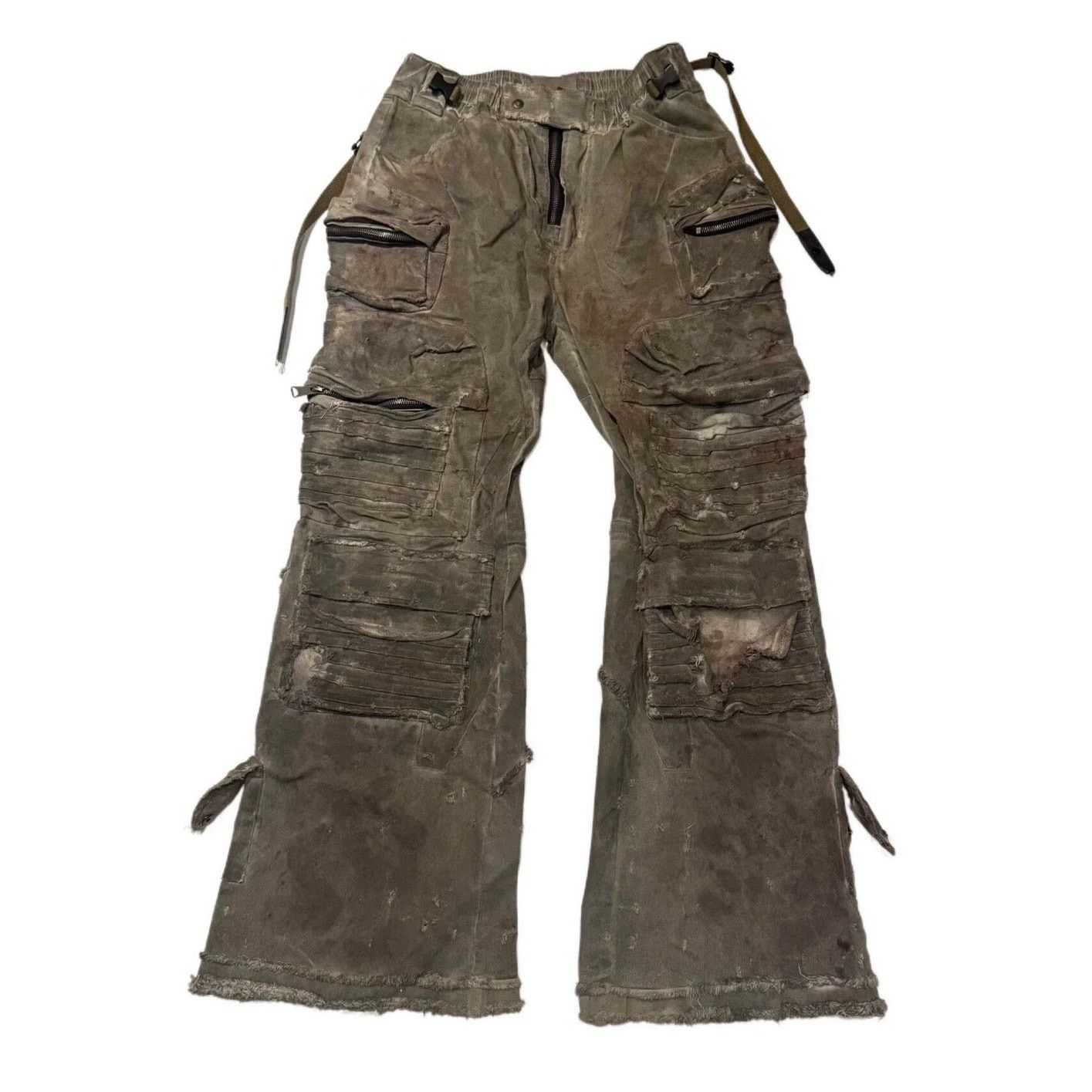 Japanese Brand Vintage Distressed Destroyed Wideleg Baggy Denim Cargo Pants Size US 30 / EU 46 - 1 Thumbnail