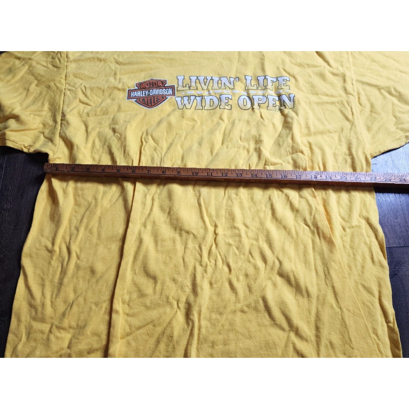 Harley Davidson VINTAGE? Harley-Davidson T-Shirt Motorcycle Gangster - Short Sleeve Crew 2XL Yellow Adult Mens 2XL Double-Sided Graphics Size US XXL / EU 58 / 5 - 4 Thumbnail