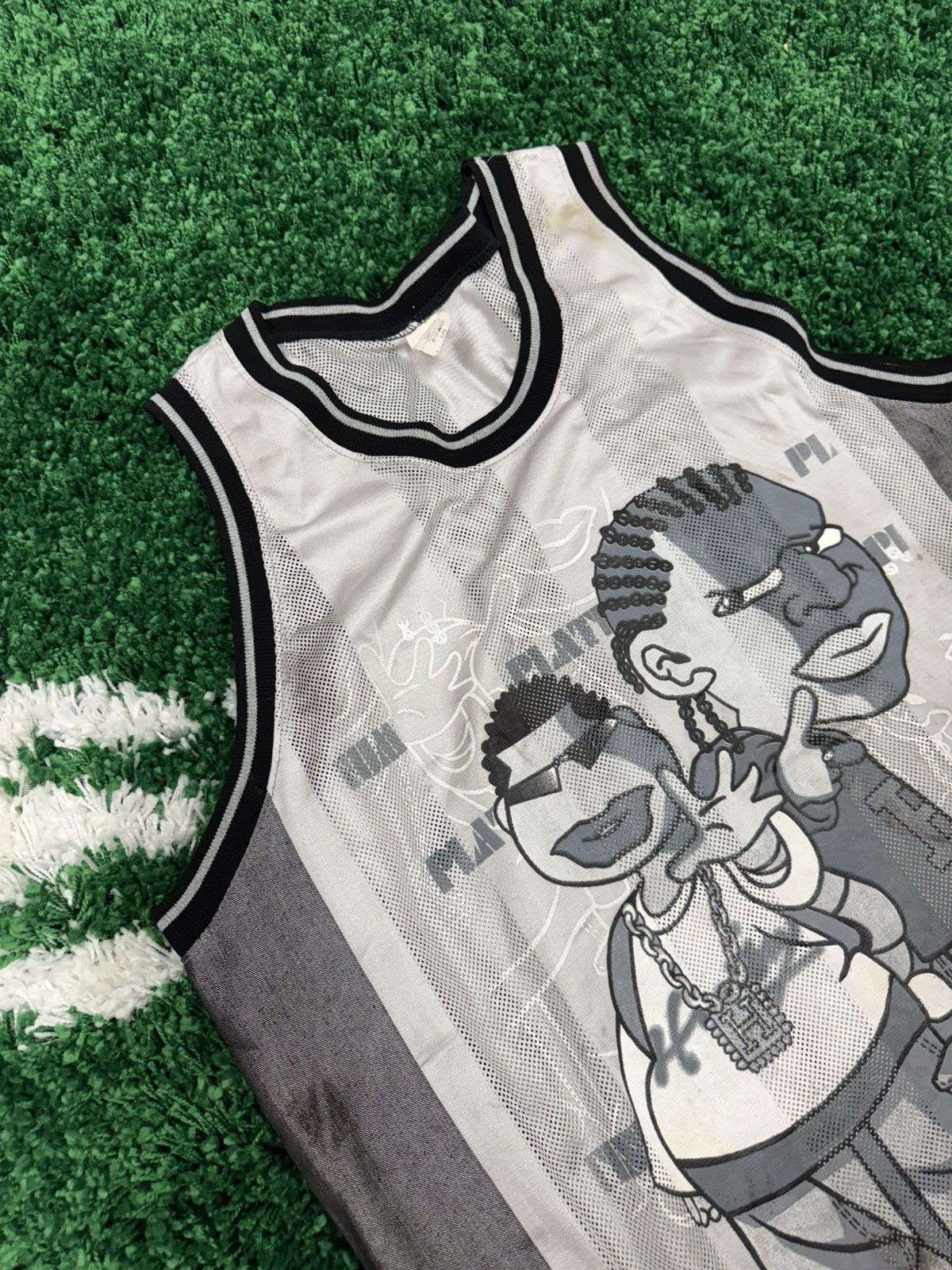 Vintage RARE 90s Hip Hop Urban Cartoon Jersey Grail Large Size US L / EU 52-54 / 3 - 3 Thumbnail