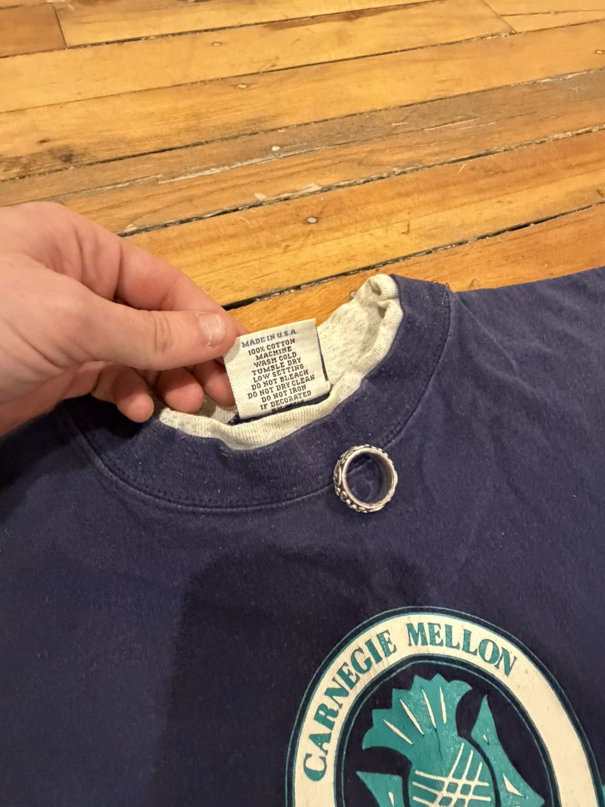 Vintage Vintage CMU Carnegie Mellon double layer t shirt Size US XL / EU 56 / 4 - 4 Thumbnail