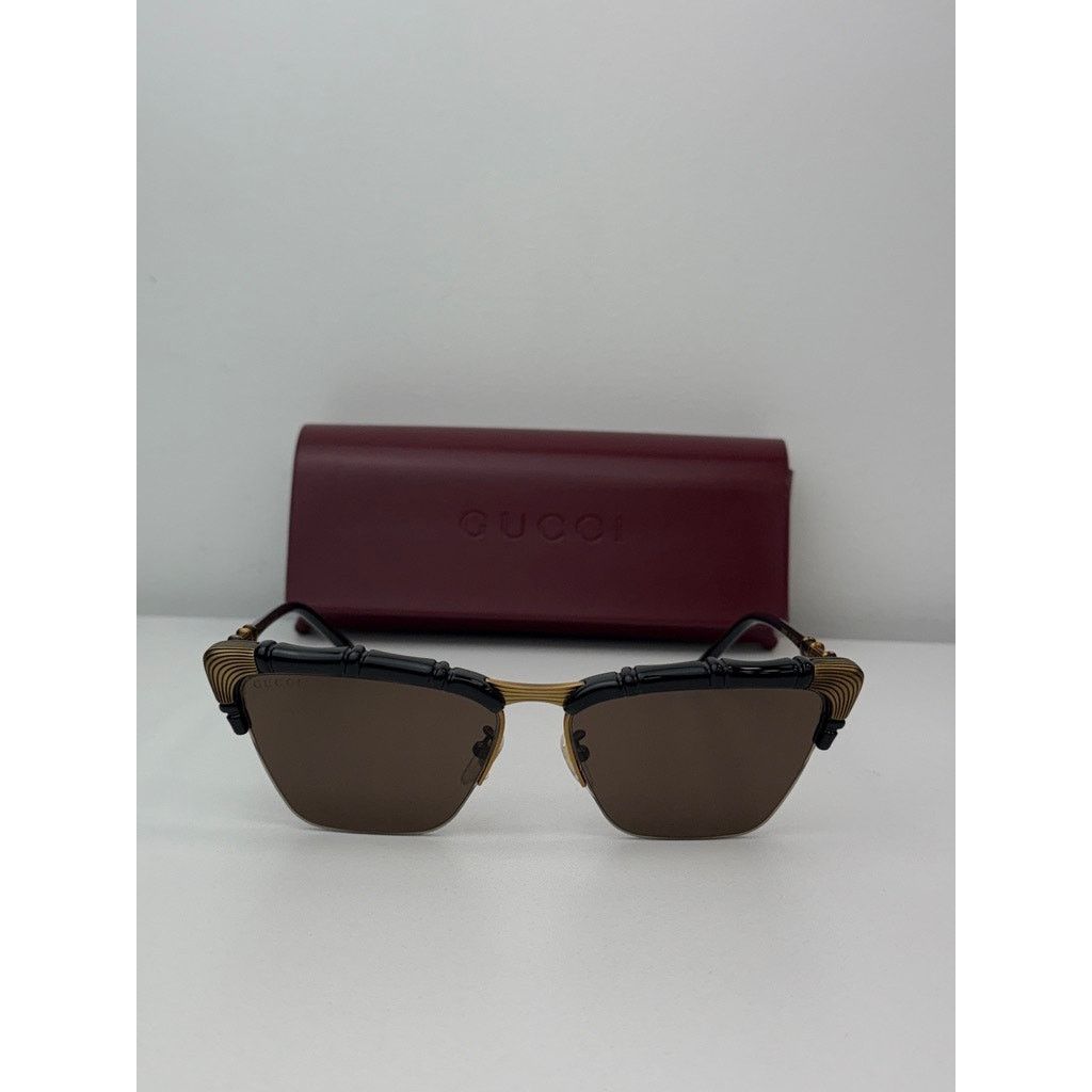 NEW Gucci GG0660S Bamboo Black Cat Eye Sunglasses Gucci GG0660S Black Bamboo Cat Eye Sunglasses – Designer  main image 4