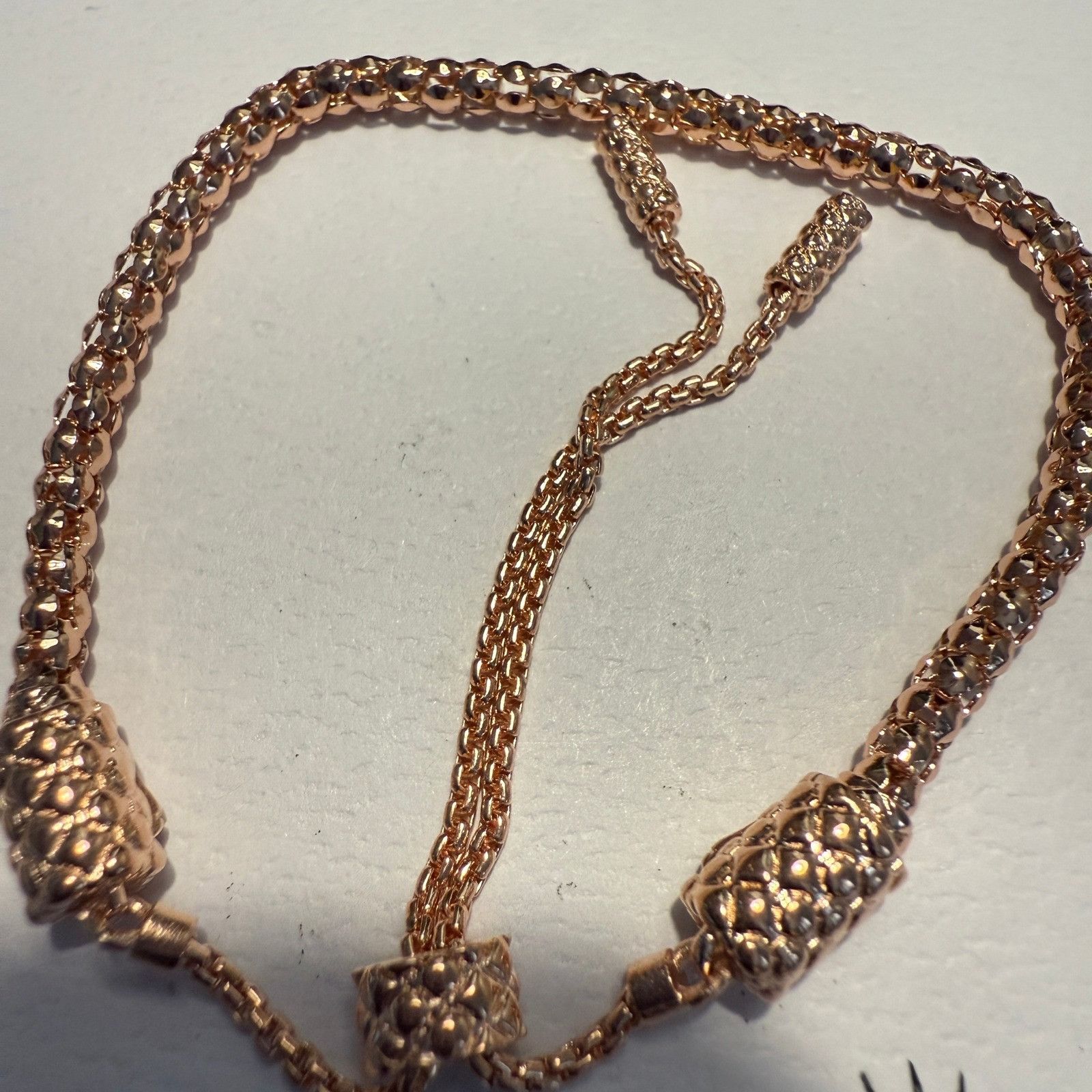 pandora Pandora Rose Adjustable Studded Chain Slider Bracelet , One Size ONE SIZE - 5 Thumbnail