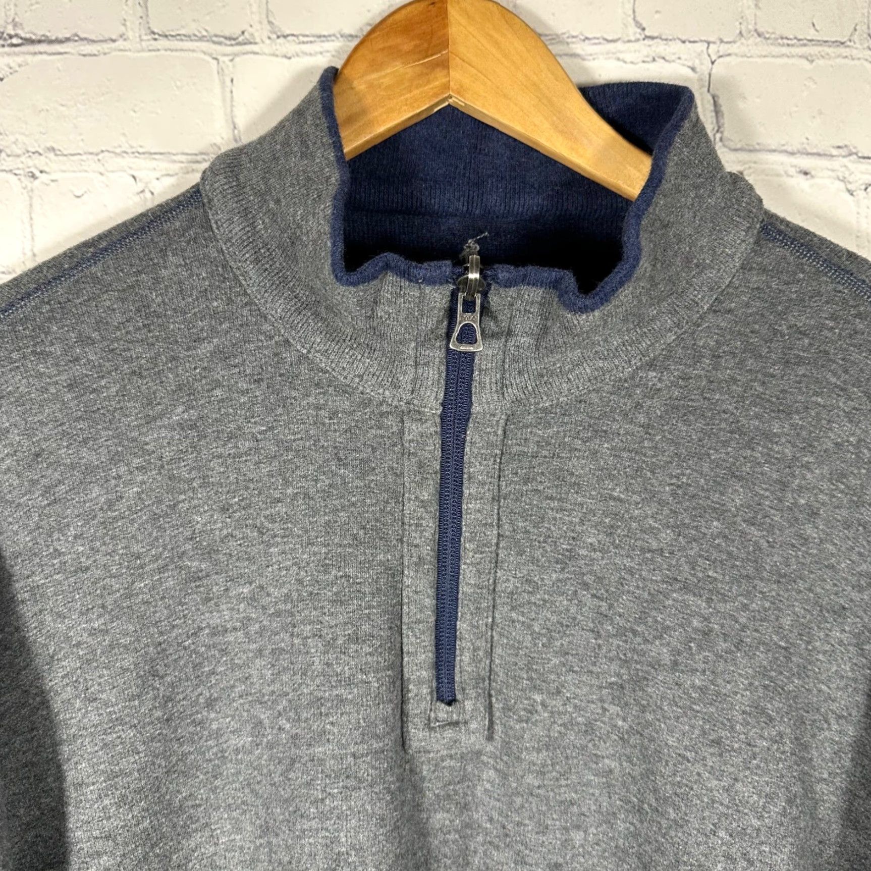 Polo Ralph Lauren Polo Ralph Lauren Reversible Quarter Zip Pullover Mens XL Gray Navy Blue Sweater Size US XL / EU 56 / 4 - 3 Thumbnail