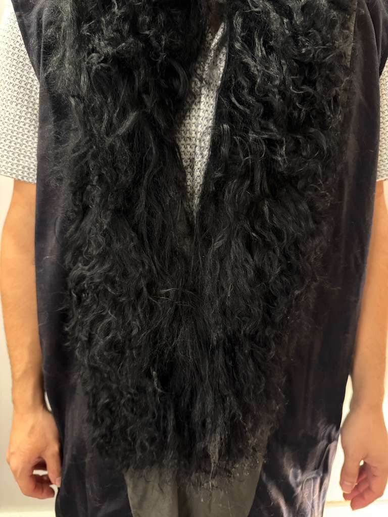 Custom-made Long sweater with real mongolian Fur