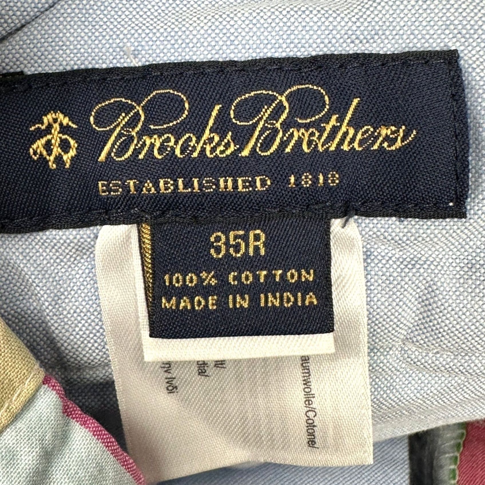 Brooks Brothers Brooks Brothers Shorts Men 35R Multi Khaki Chino Patchwork Flat Front Casual EUC Size US 35 - 3 Thumbnail