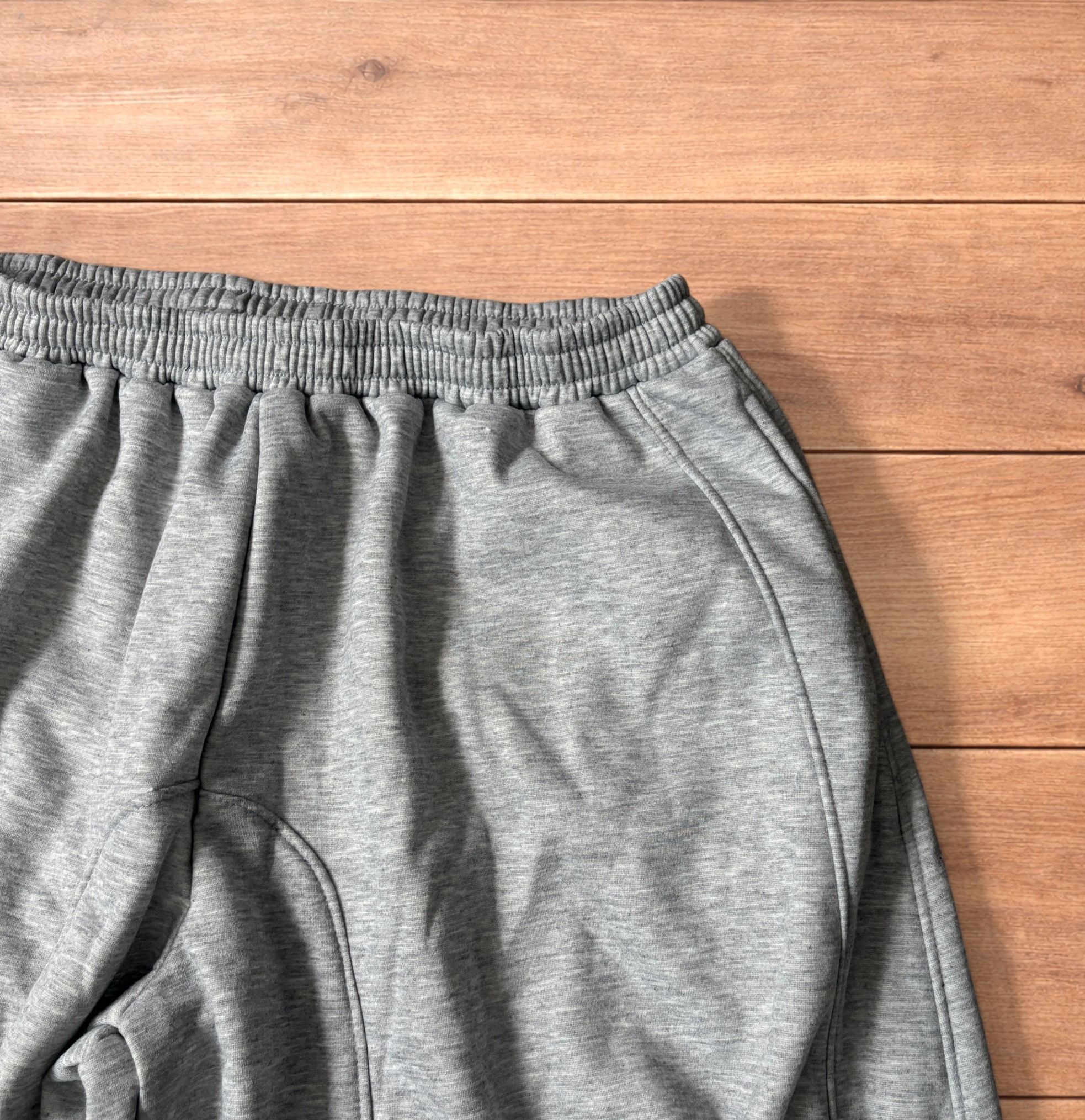 Japanese Brand Super baggy wide leg Korean joggers in marl grey. Size US 36 / EU 52 - 3 Thumbnail