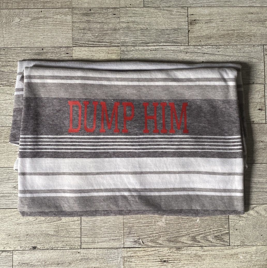 Vintage Vintage Y2K Style, Dump Him, Upcycled Oversized, Striped Tee Size L / US 10 / IT 46 - 18 Thumbnail