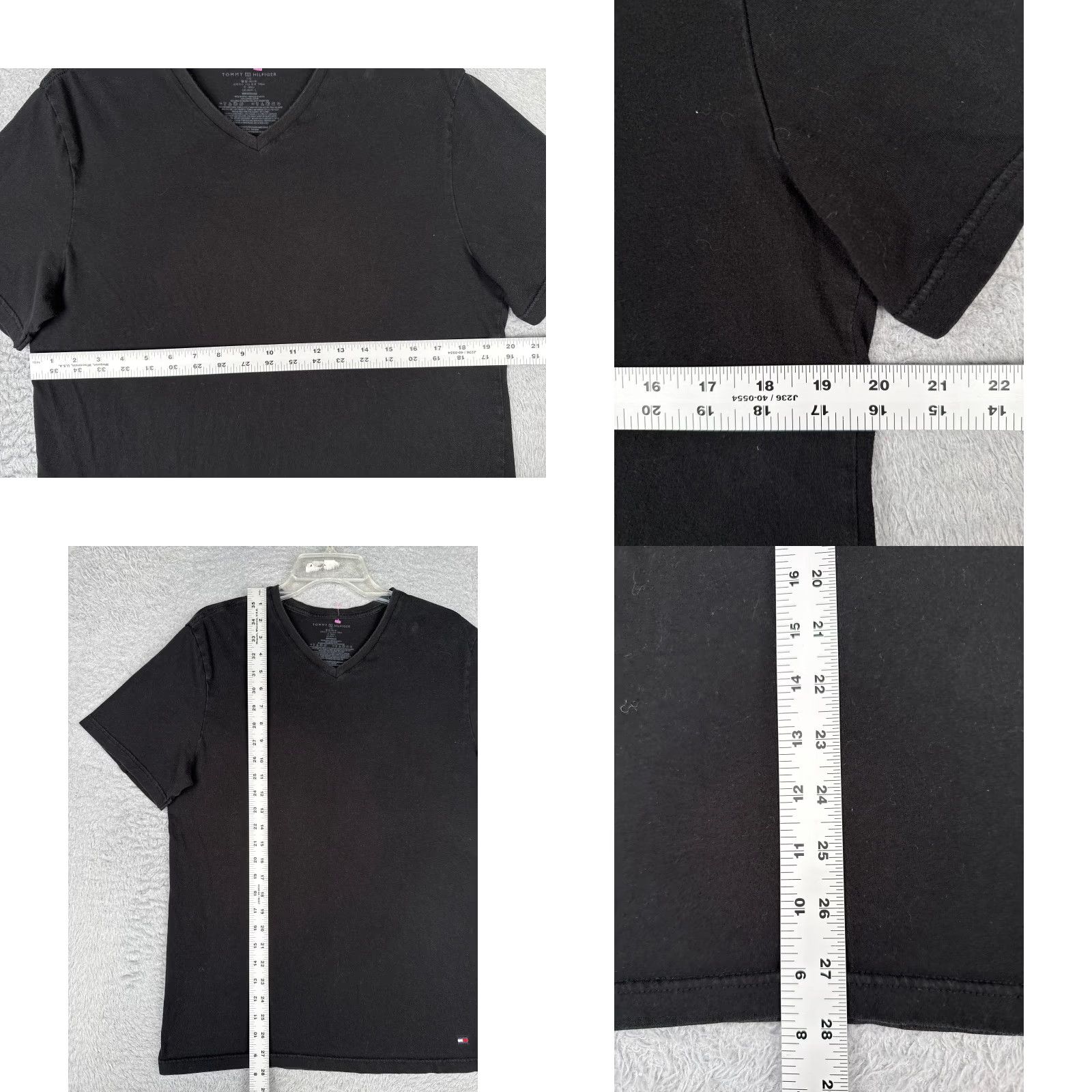 Tommy Hilfiger Tommy Hilfiger Shirt Adult Large Black V-Neck Short Sleeve 100% Cotton Logo Embroidered Mens T-Shirt Size US L / EU 52-54 / 3 - 8 Thumbnail