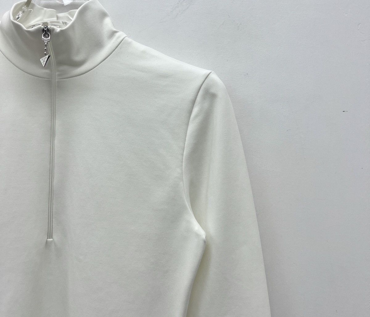 Prada Prada White Half Zip Long Sleeve Knit Sweater K26WX Size L / US 10 / IT 46 - 8 Thumbnail
