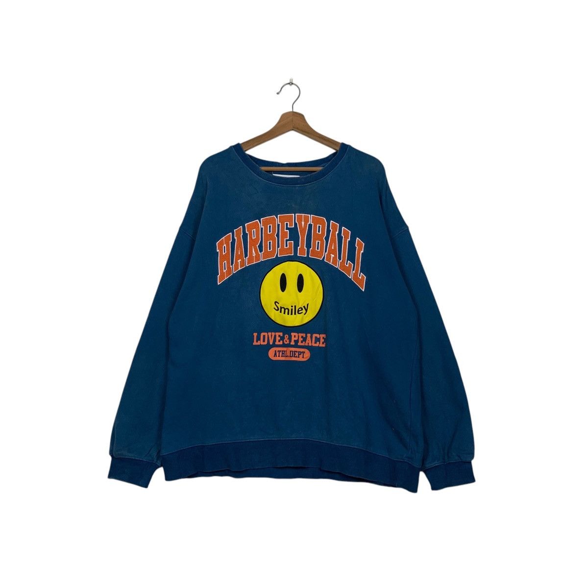 Japanese Brand HARBEYBALL SMILEY FACE Graphics Sweatshirt #2660-C119 Size US L / EU 52-54 / 3 - 1 Thumbnail