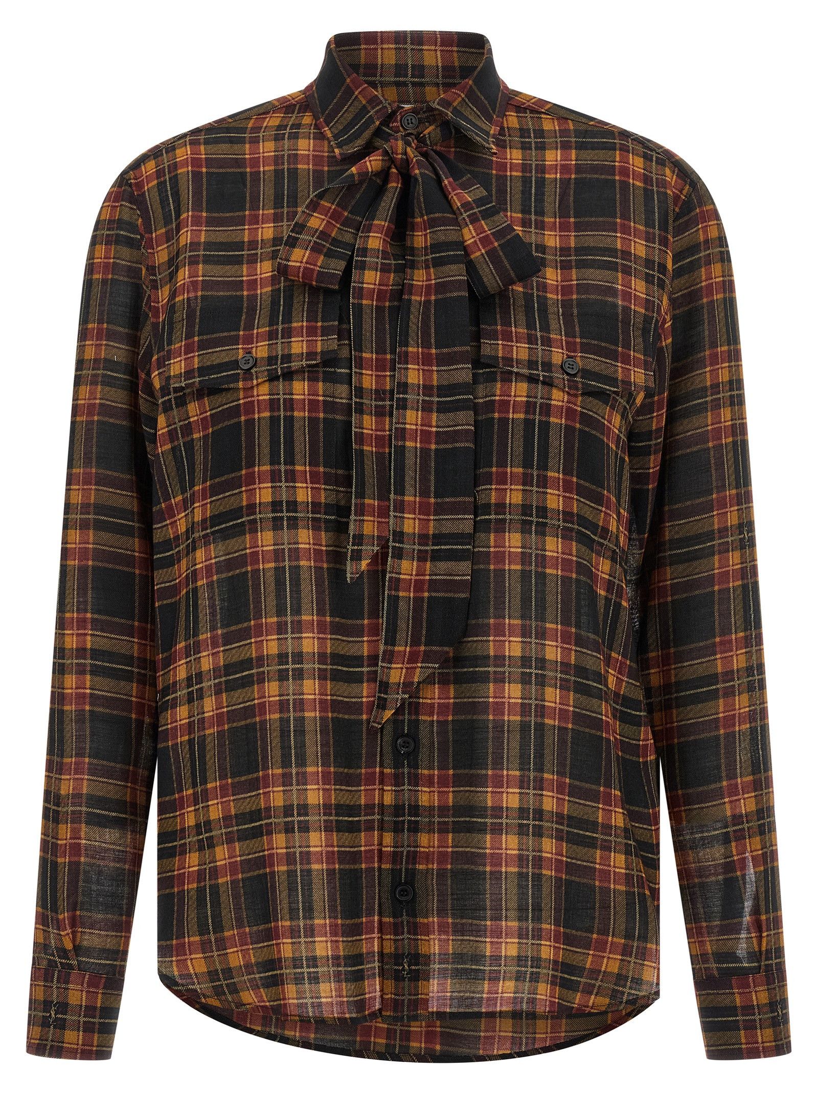 Saint Laurent Paris 'Cassandre' lavallière shirt Size L / US 10 / IT 46 - 1 Thumbnail