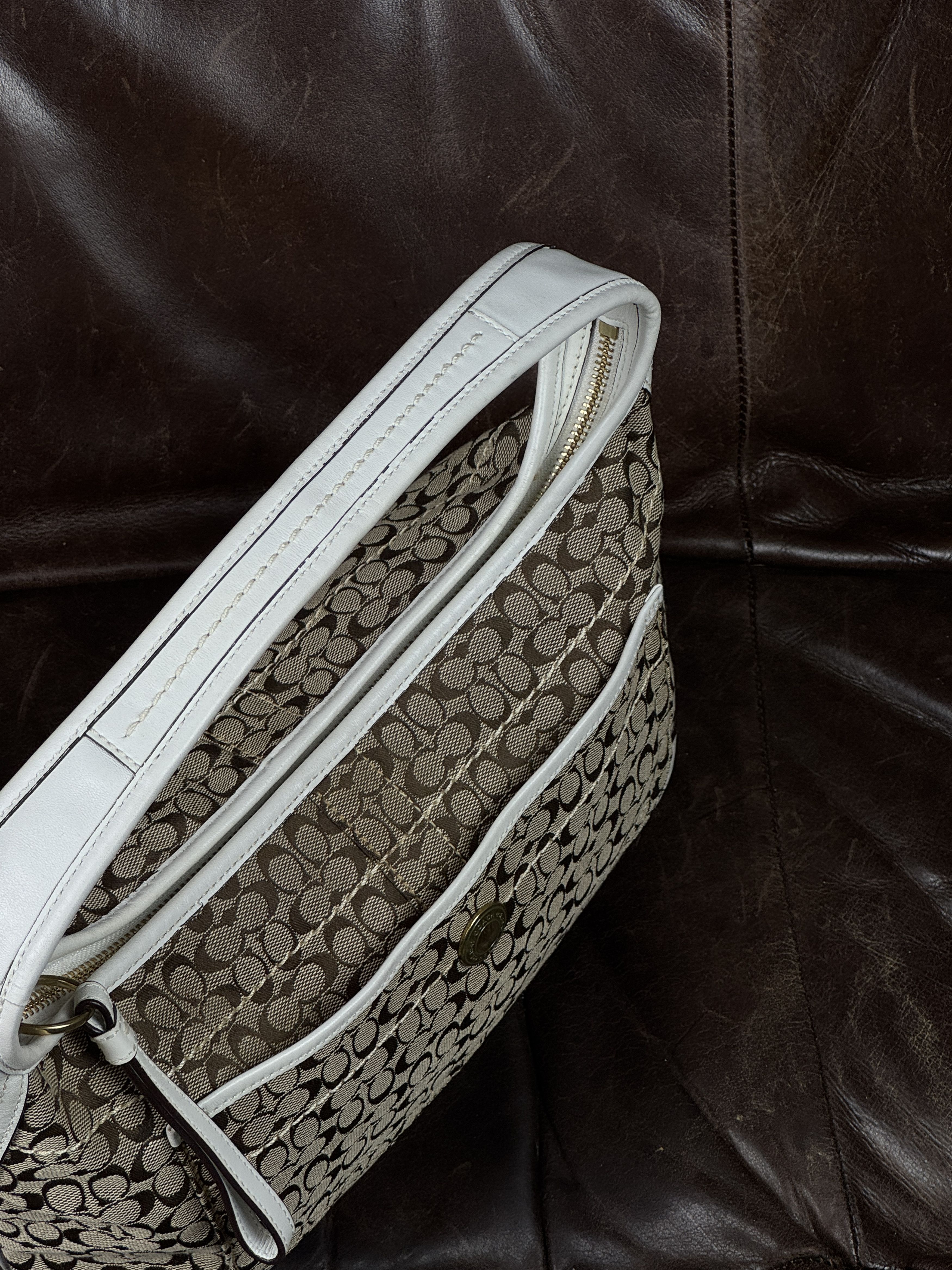 Coach Vintage Coach Ergo Hobo Signature Bag White and Beige Size ONE SIZE - 6 Thumbnail