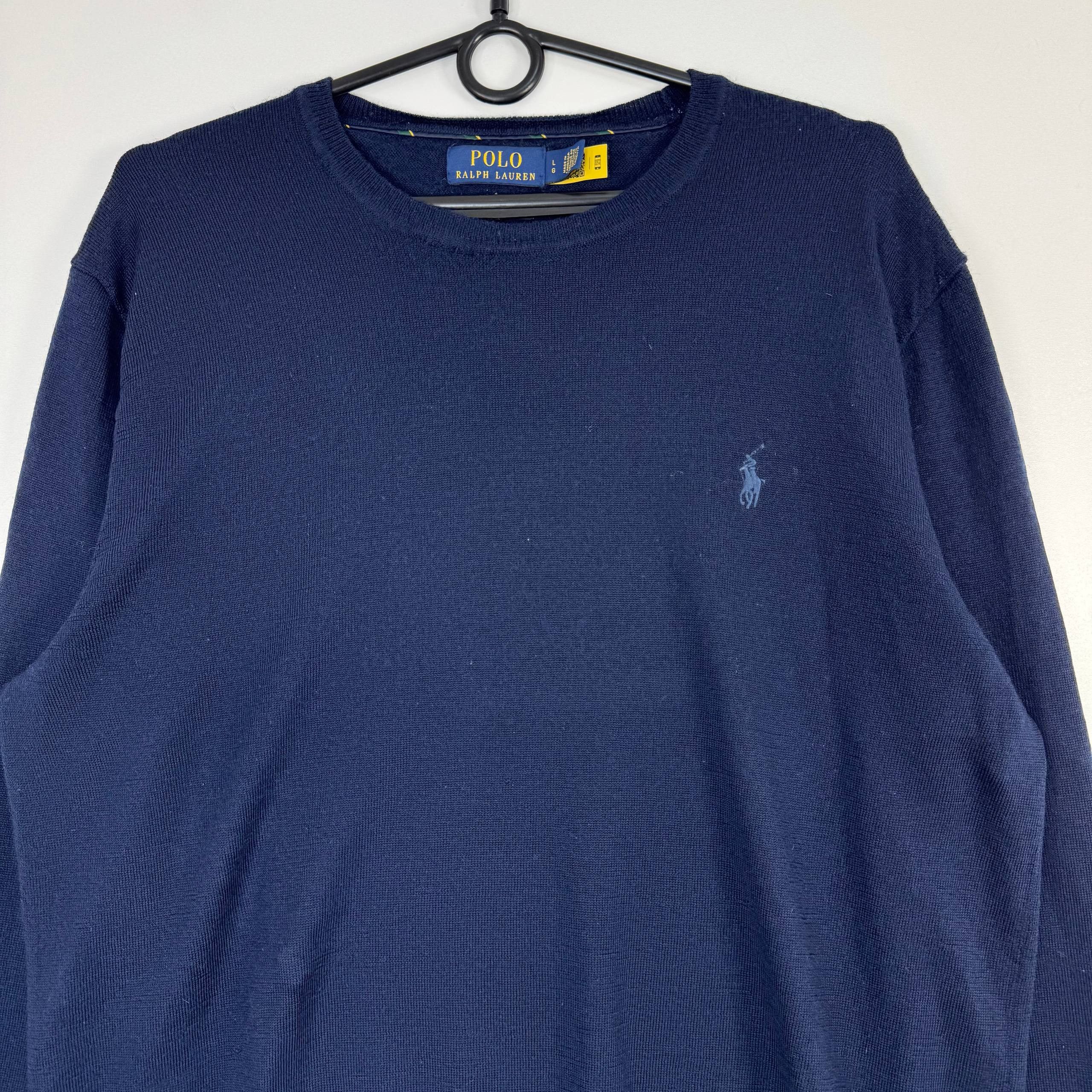 Polo Ralph Lauren Polo Ralph Lauren Knit Sweater Navy Mens Size L Size US L / EU 52-54 / 3 - 2 Thumbnail