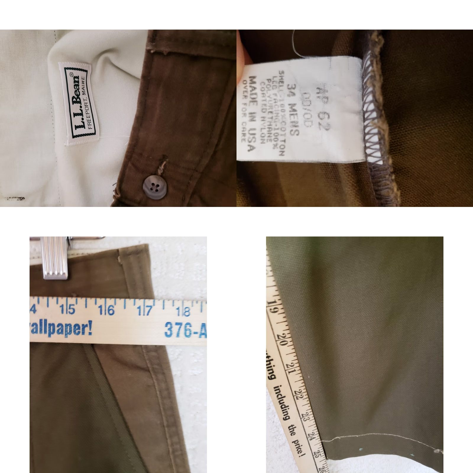 Vintage VINTAGE LL Bean Upland Brush Guard Hunting Pants Nylon Khaki Tan 34x25.5 USA Made 5-Pocket Mens Regular Straight Machine Washable Size US 34 / EU 50 - 10 Thumbnail