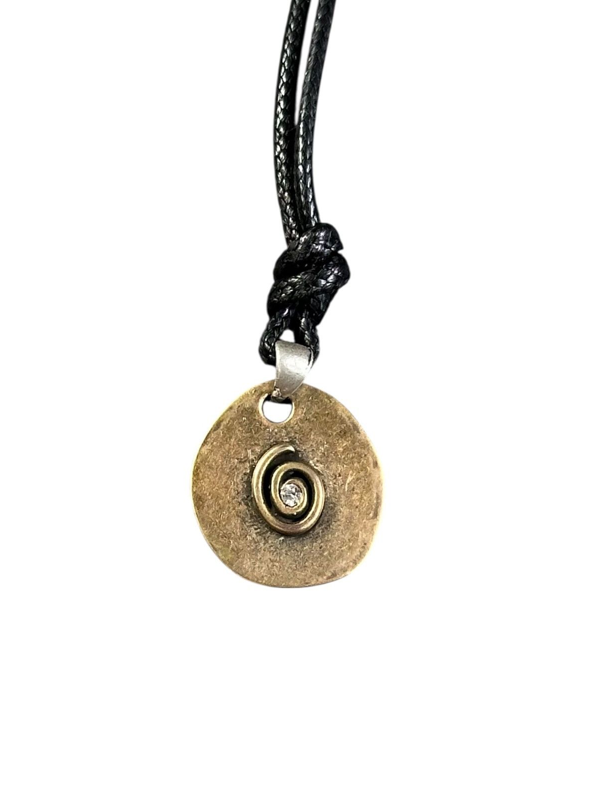 Japanese Brand 2000s JAPANESE HANDMADE RHINESTONE UZUMAKI SPIRAL NECKLACE Size ONE SIZE - 2 Thumbnail