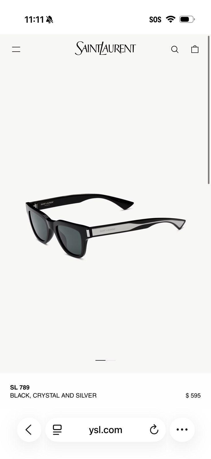 Yves Saint Laurent Yves Saint Laurent SL 789 JACQUES Size ONE SIZE - 1 Thumbnail