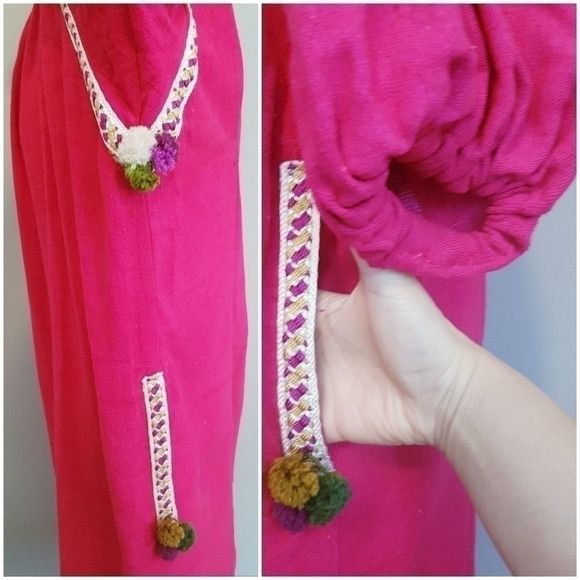 Handmade Handmade Pink 100% Raw Silk Ethnic Boho Tunic Dress - M/L Size M / US 6-8 / IT 42-44 - 7 Thumbnail