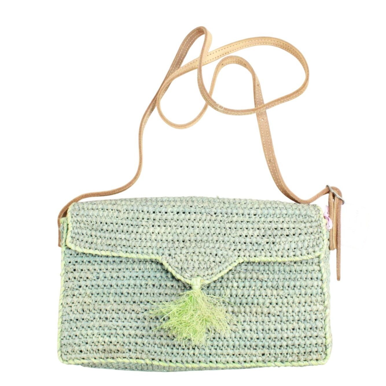 Other Laurence Heller Women's Raffia Crochet Crossbody Bag Green Size ONE SIZE - 1 Thumbnail