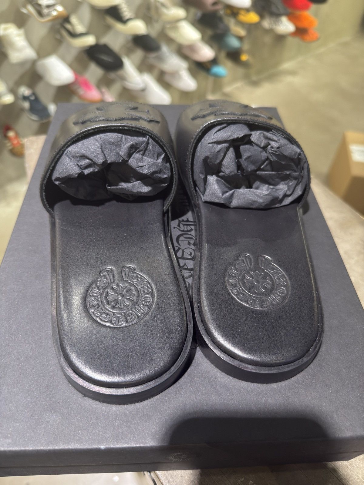 Chrome Hearts Chrome Hearts Leather Slides Black Size US 9 / EU 42 - 3 Thumbnail