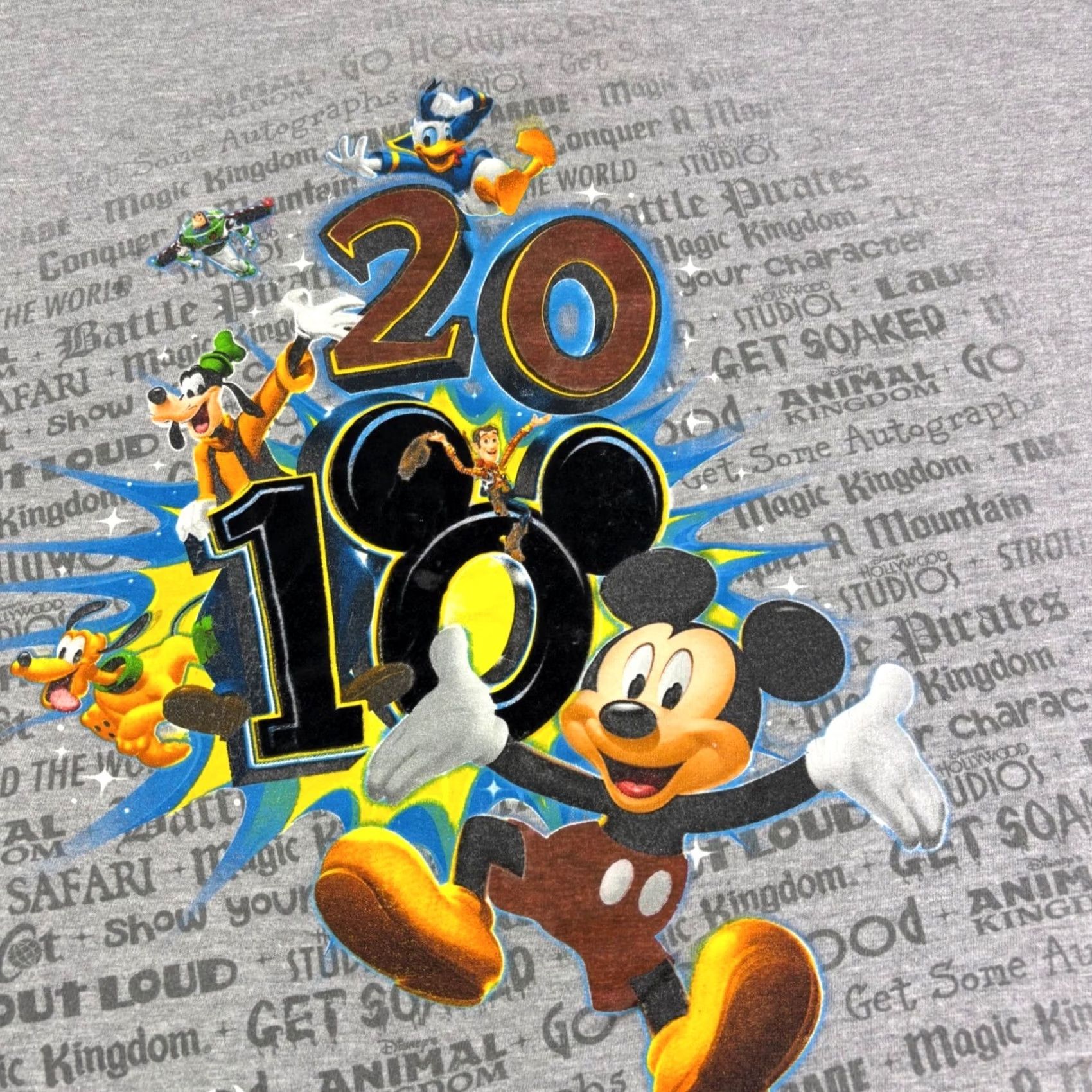 Disney VINTAGE Disney Parks Mickey Mouse Friends Gray T-Shirt Hanes 2XL Men Gray Logo Graphic Print All Seasons Crew Neck Short Sleeve Disney Parks 2XL Mens Size US XXL / EU 58 / 5 - 6 Thumbnail