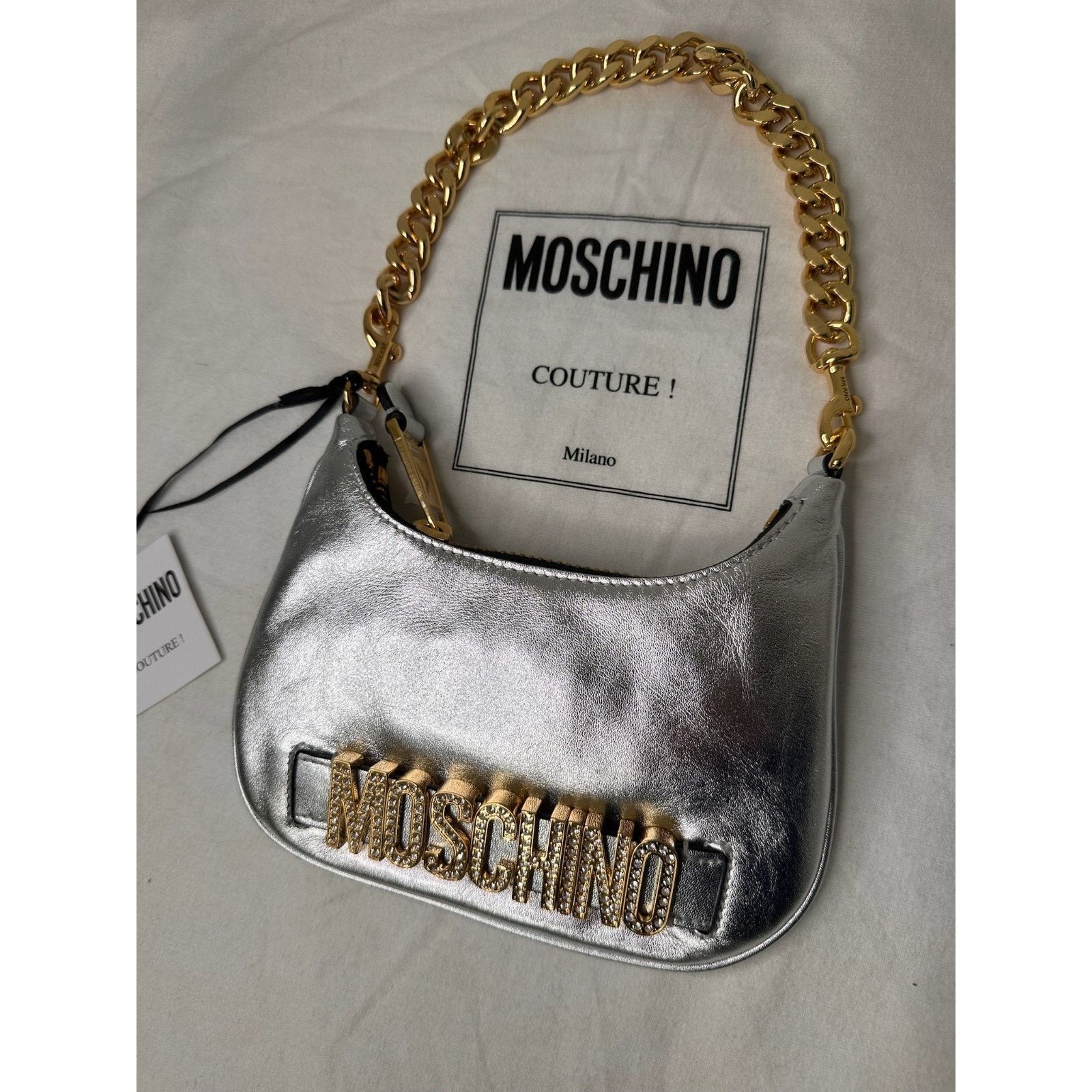 Moschino SS23 MOSCHINO Couture Jeremy Scott Silver Top Handle Bag Size ONE SIZE - 3 Thumbnail