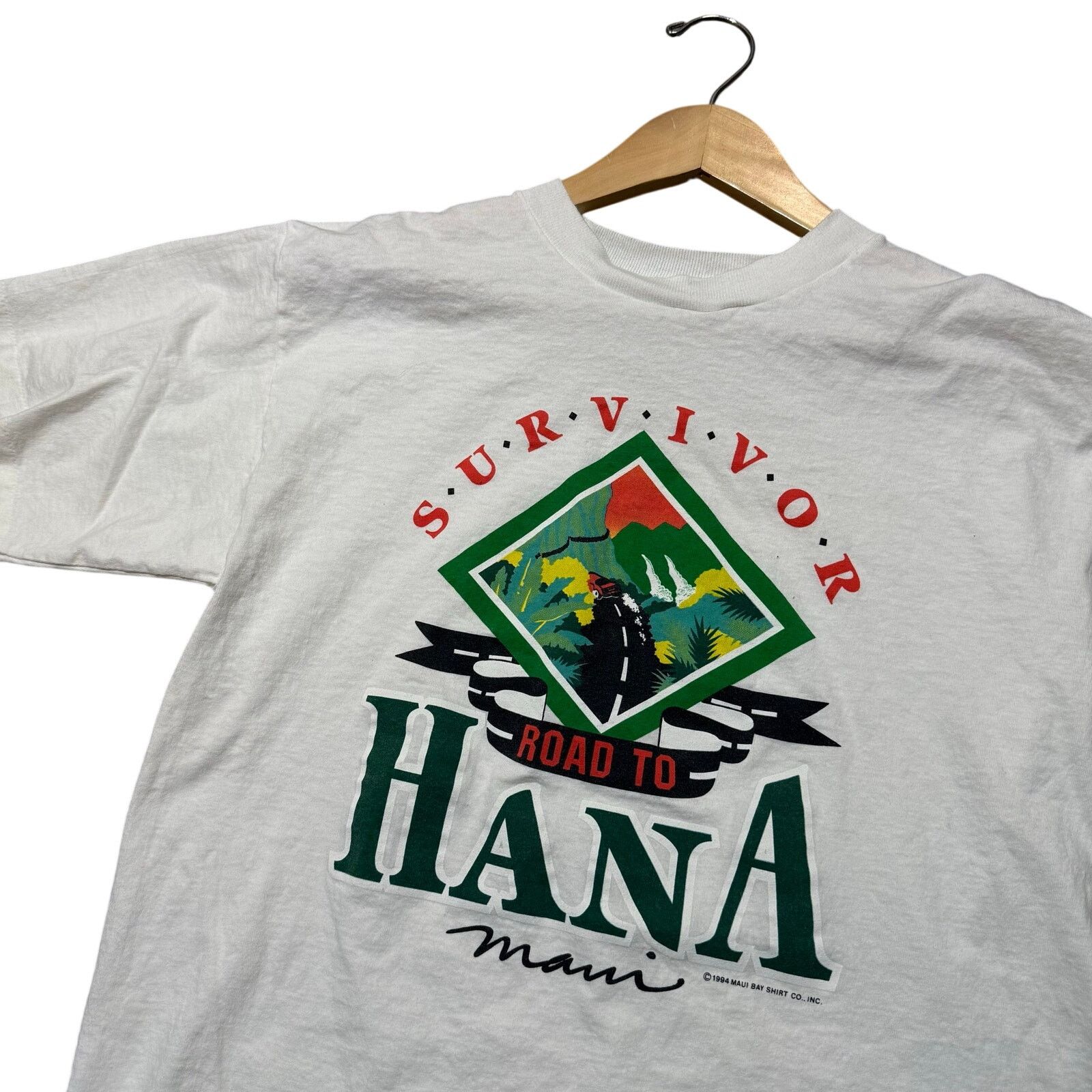 Vintage Vintage 1994 Road To Hana Survivor Tee Sz L Size US L / EU 52-54 / 3 - 1 Thumbnail