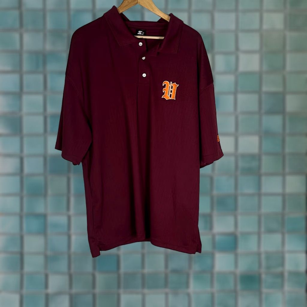 Starter Starter Team Polo Shirt 2XL Men Short Sleeve Burgundy Red College Polo Size US XXL / EU 58 / 5 - 1 Thumbnail