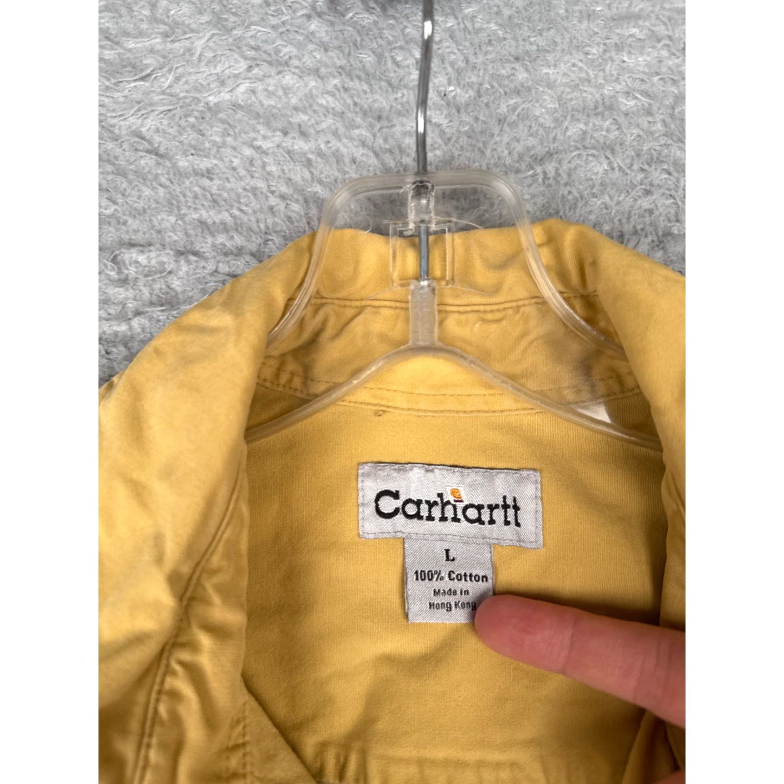 Carhartt VINTAGE Carhartt Shirt Men Large Yellow Cotton Button Up Pocket Short Sleeve Work READ Size US L / EU 52-54 / 3 - 7 Thumbnail